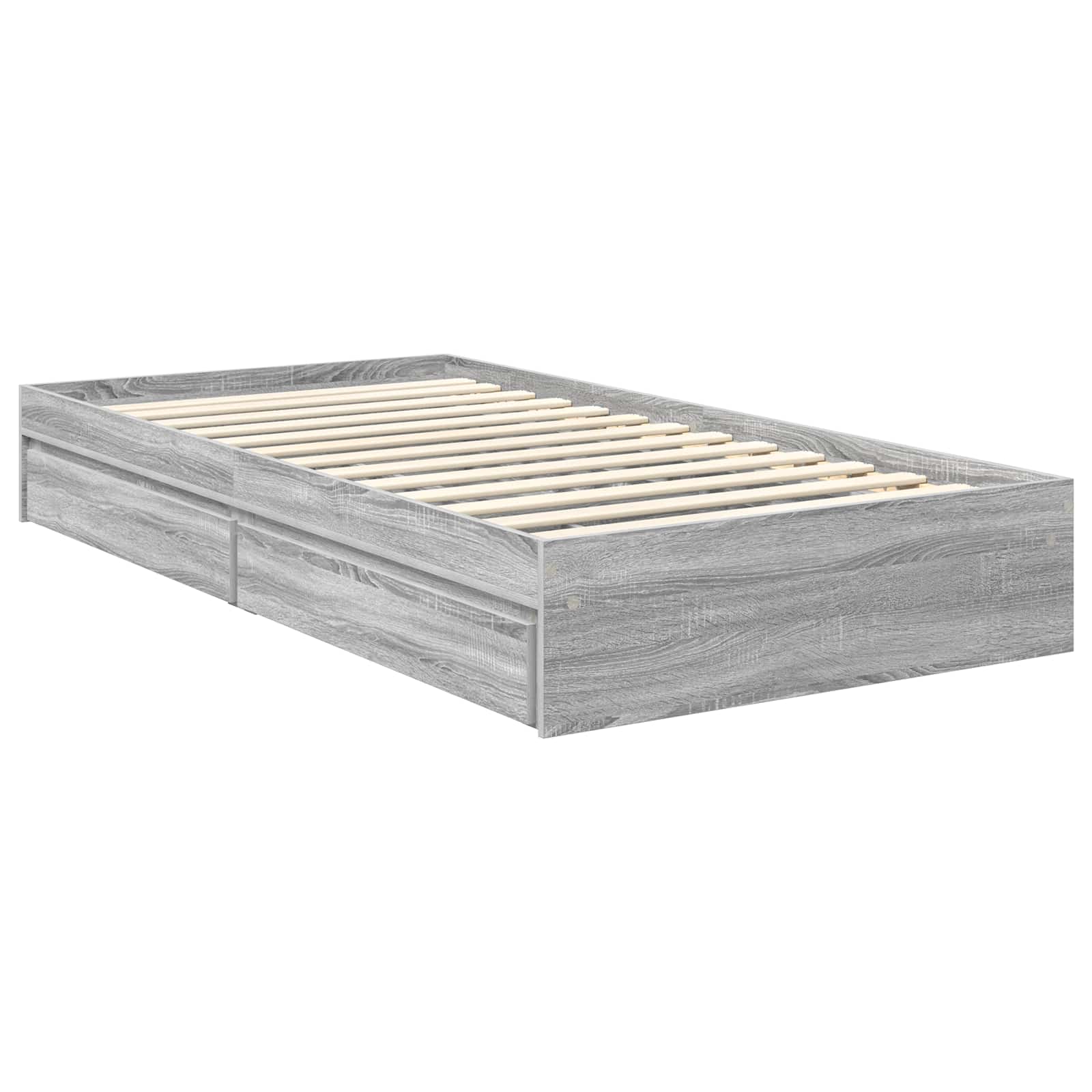 Krevet s od storage Siva Sonoma 90 x 190 cm Konstruirano drvo