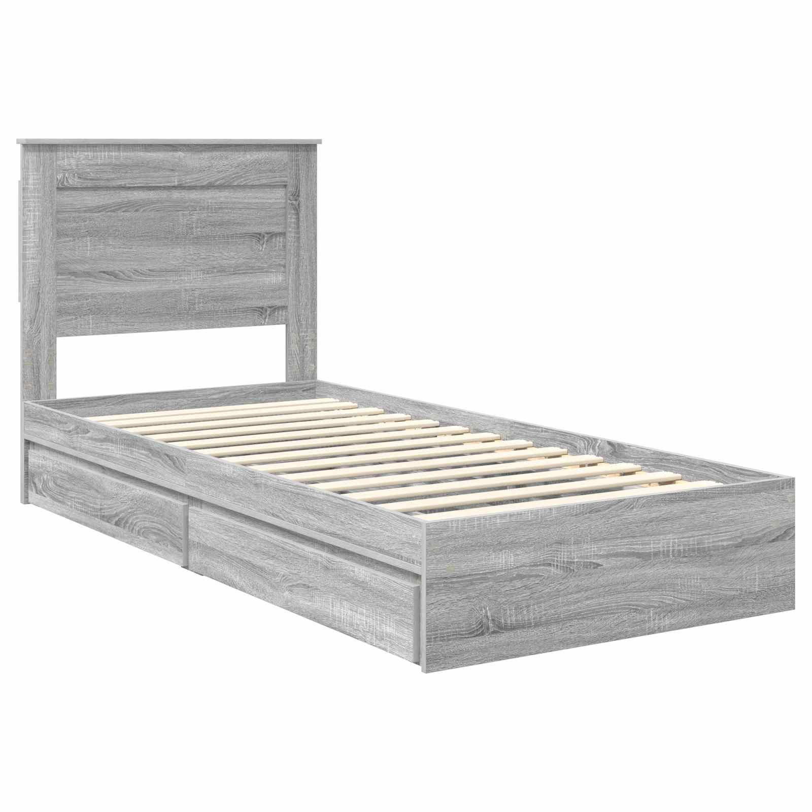 Krevet s od storage Siva Sonoma 90 x 200 cm Konstruirano drvo