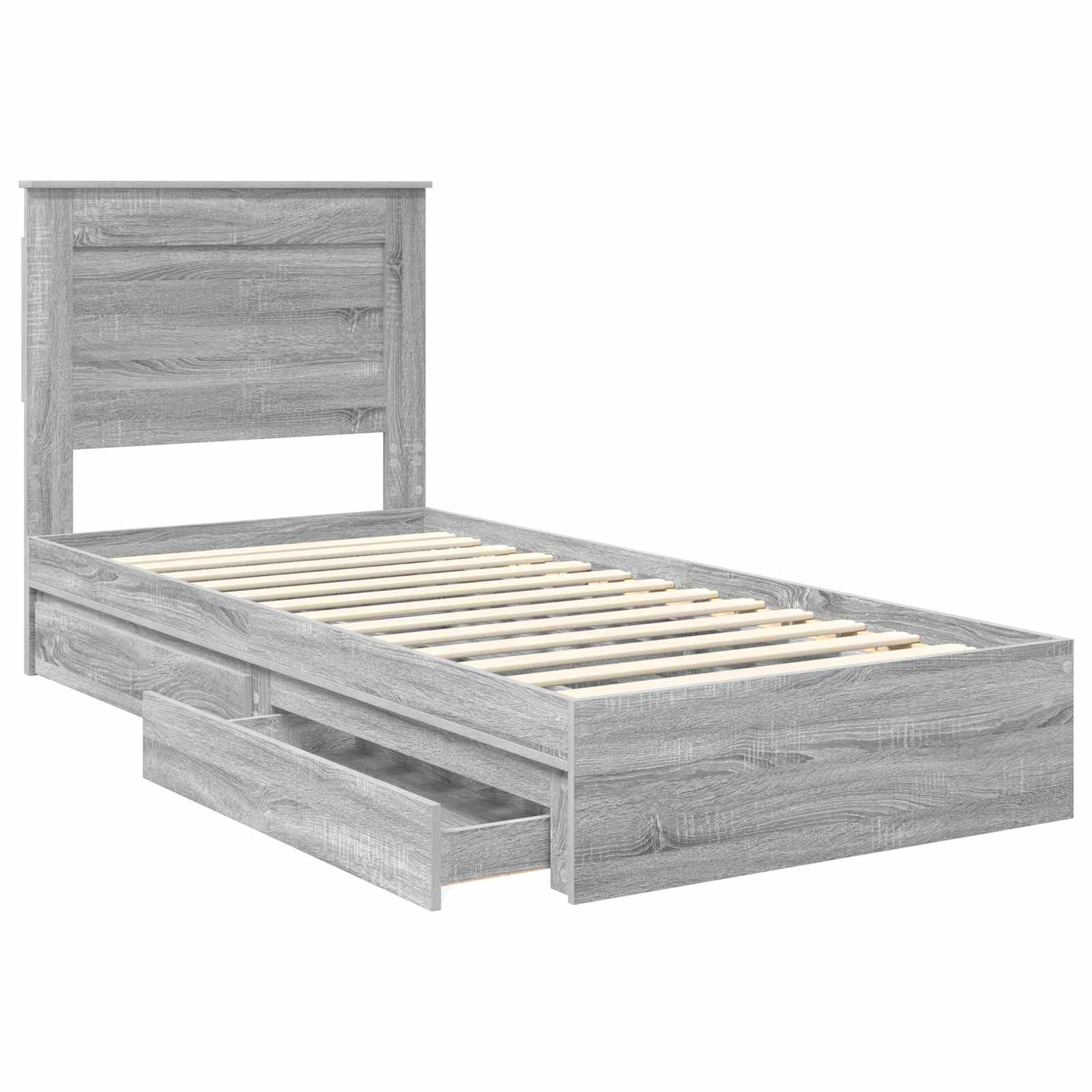 Krevet s od storage Siva Sonoma 90 x 200 cm Konstruirano drvo