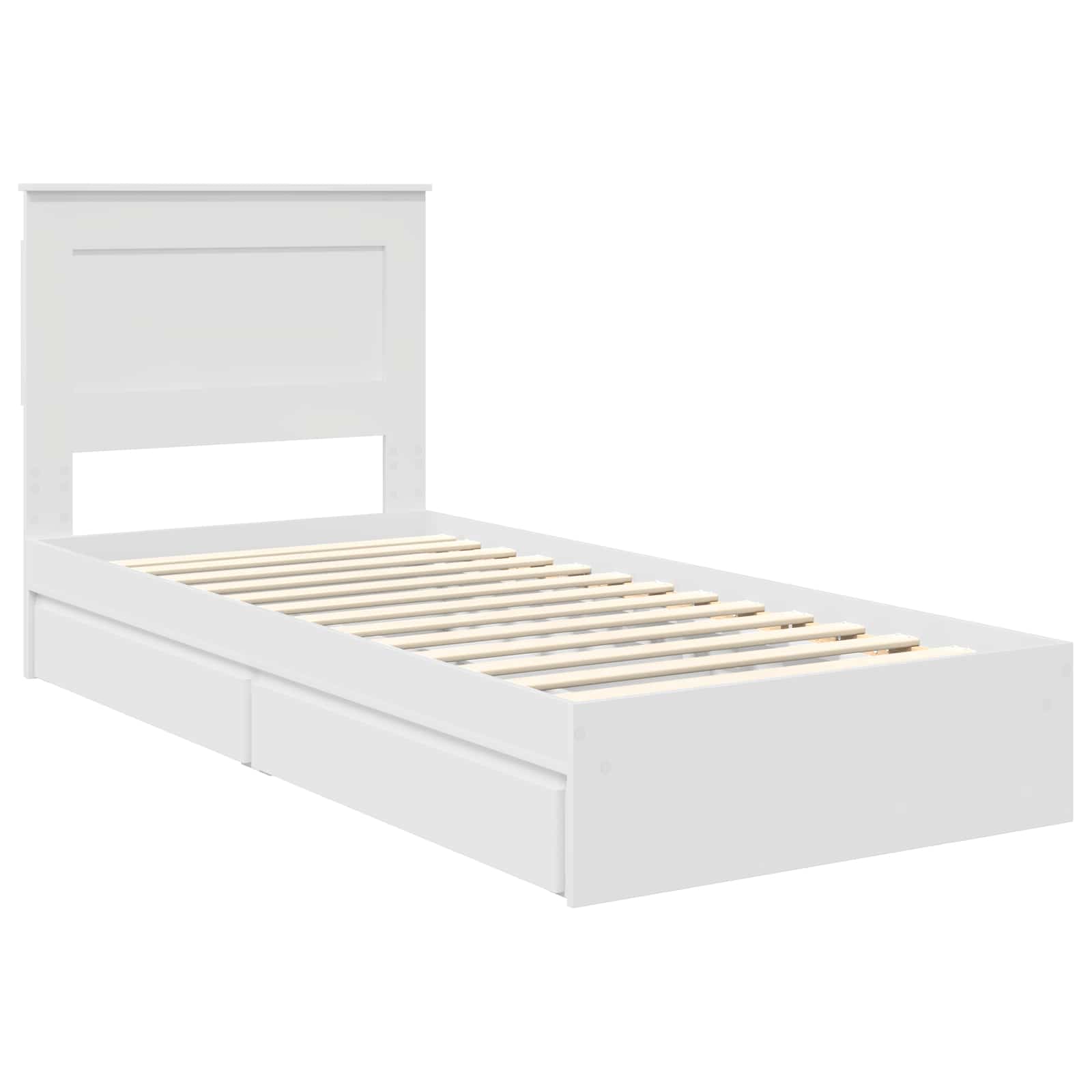 Krevet s od storage Bijelo 75 x 190 cm Konstruirano drvo
