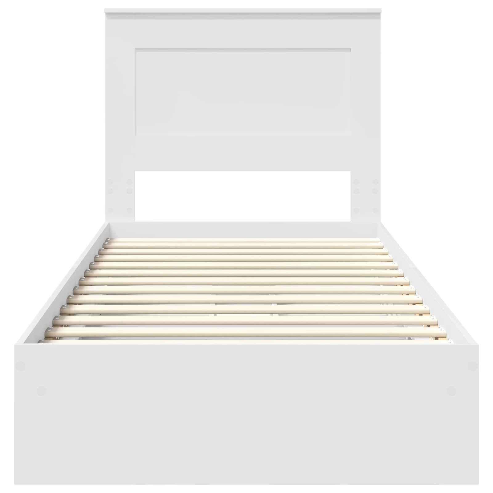 Krevet s od storage Bijelo 75 x 190 cm Konstruirano drvo