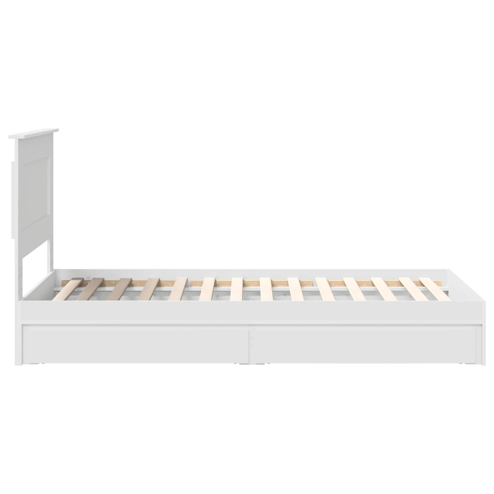 Krevet s od storage Bijelo 75 x 190 cm Konstruirano drvo
