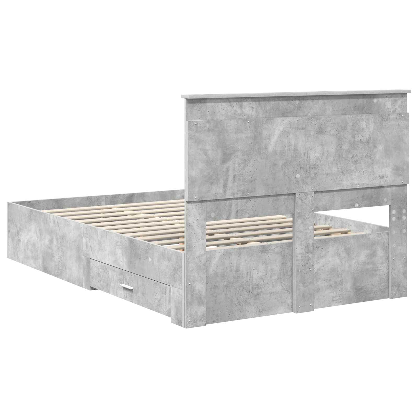 Krevetna konstrukcija s uzglavljem Betonski sivi 120 x 200 cm