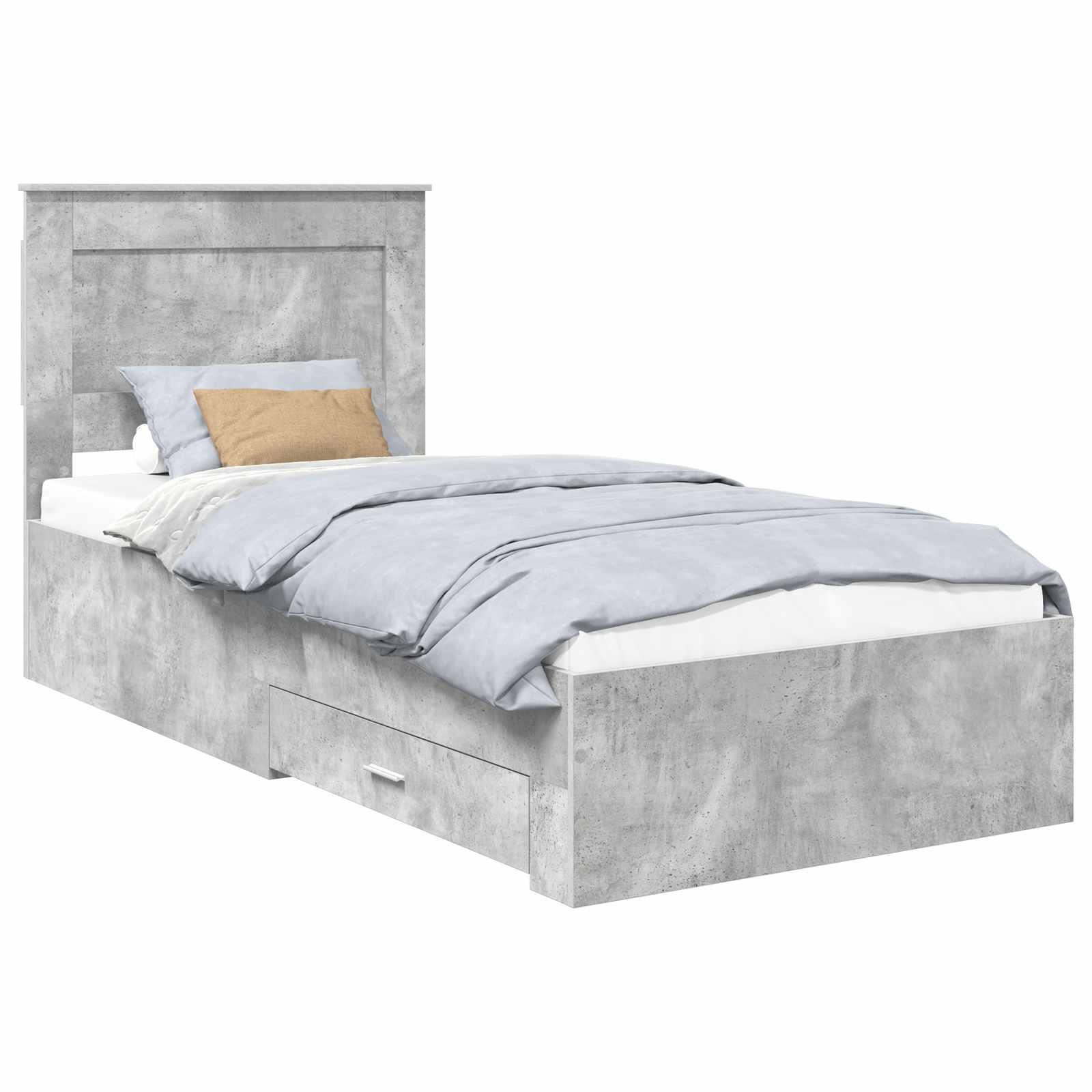 Krevetna konstrukcija Betonski sivi i srebrna 75 x 190 cm