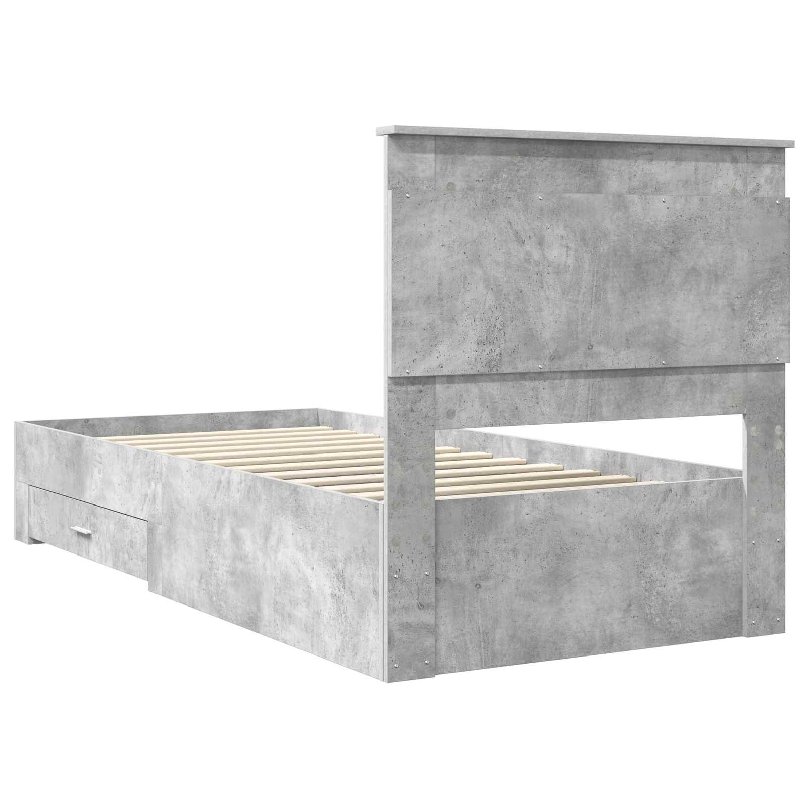 Krevetna konstrukcija Betonski sivi i srebrna 75 x 190 cm