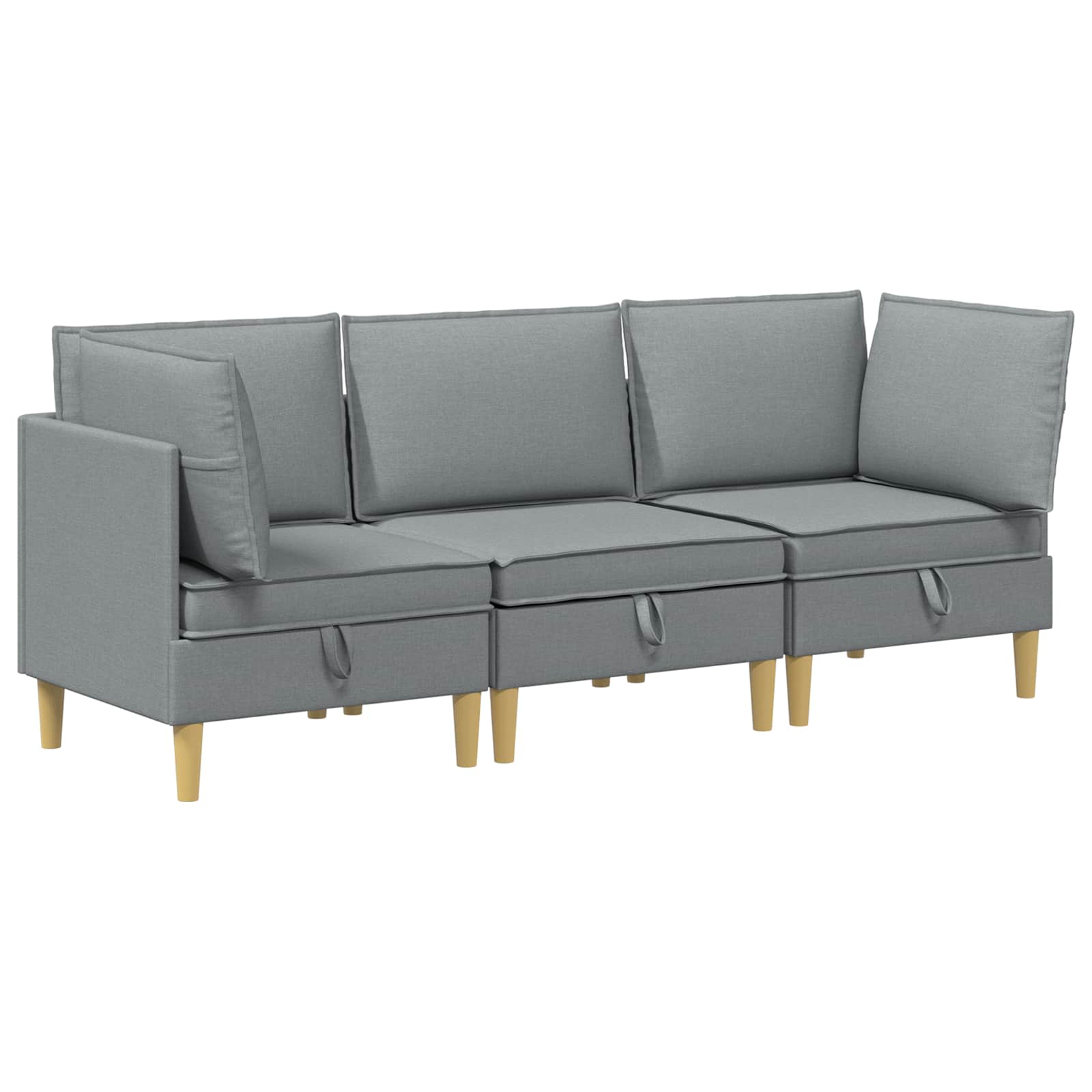 Set namještaja za dnevni boravak 3 pcs Svjetlosiva Tkanina