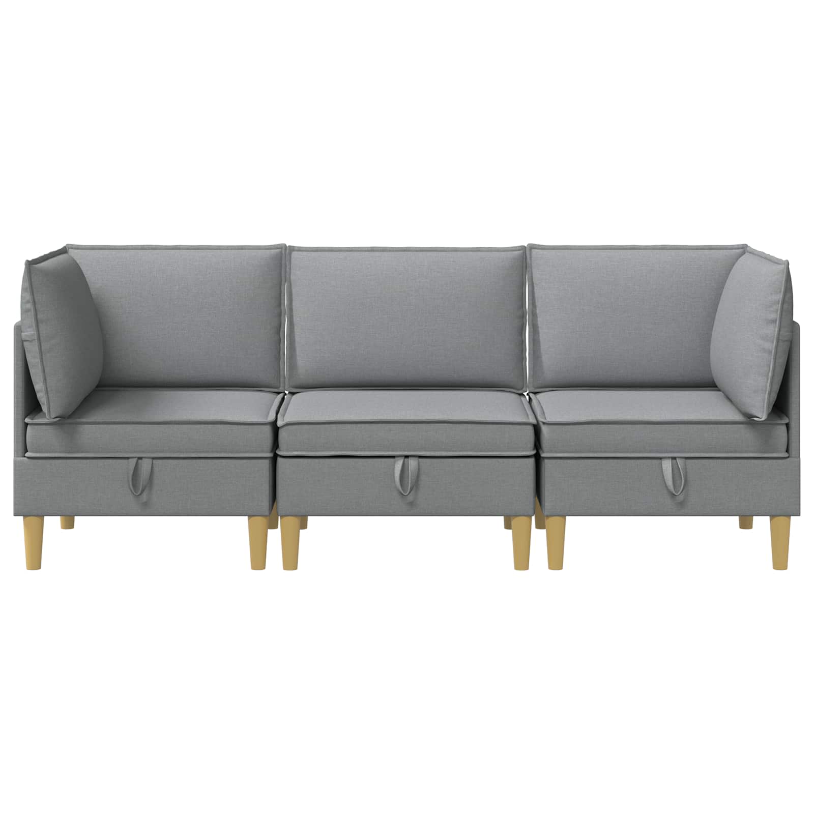 Set namještaja za dnevni boravak 3 pcs Svjetlosiva Tkanina