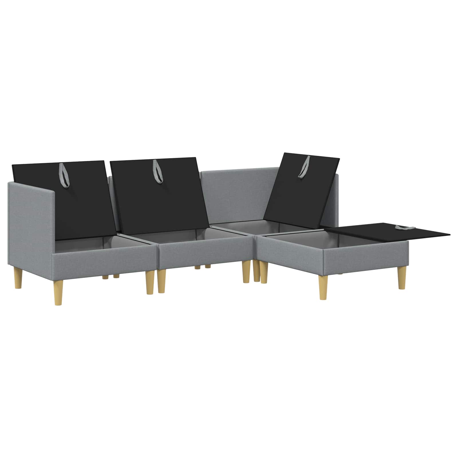Set namještaja za dnevni boravak 4 pcs Svjetlosiva Tkanina