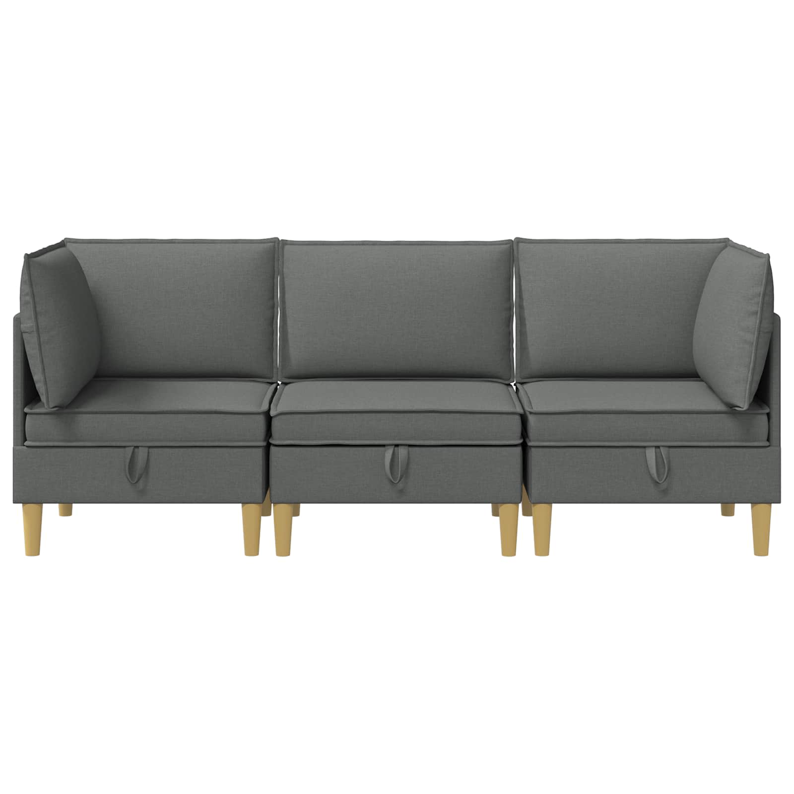 Set namještaja za dnevni boravak 3 pcs Tamnosiva Tkanina