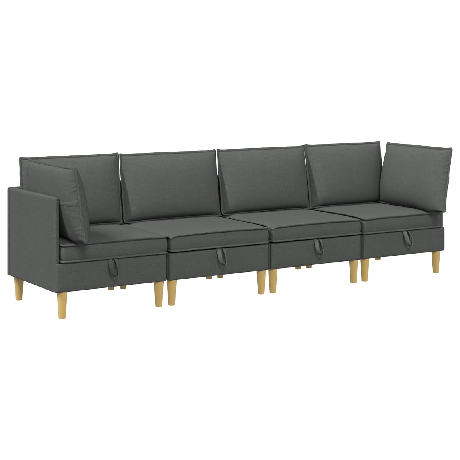 Set namještaja za dnevni boravak 4 pcs Tamnosiva Tkanina