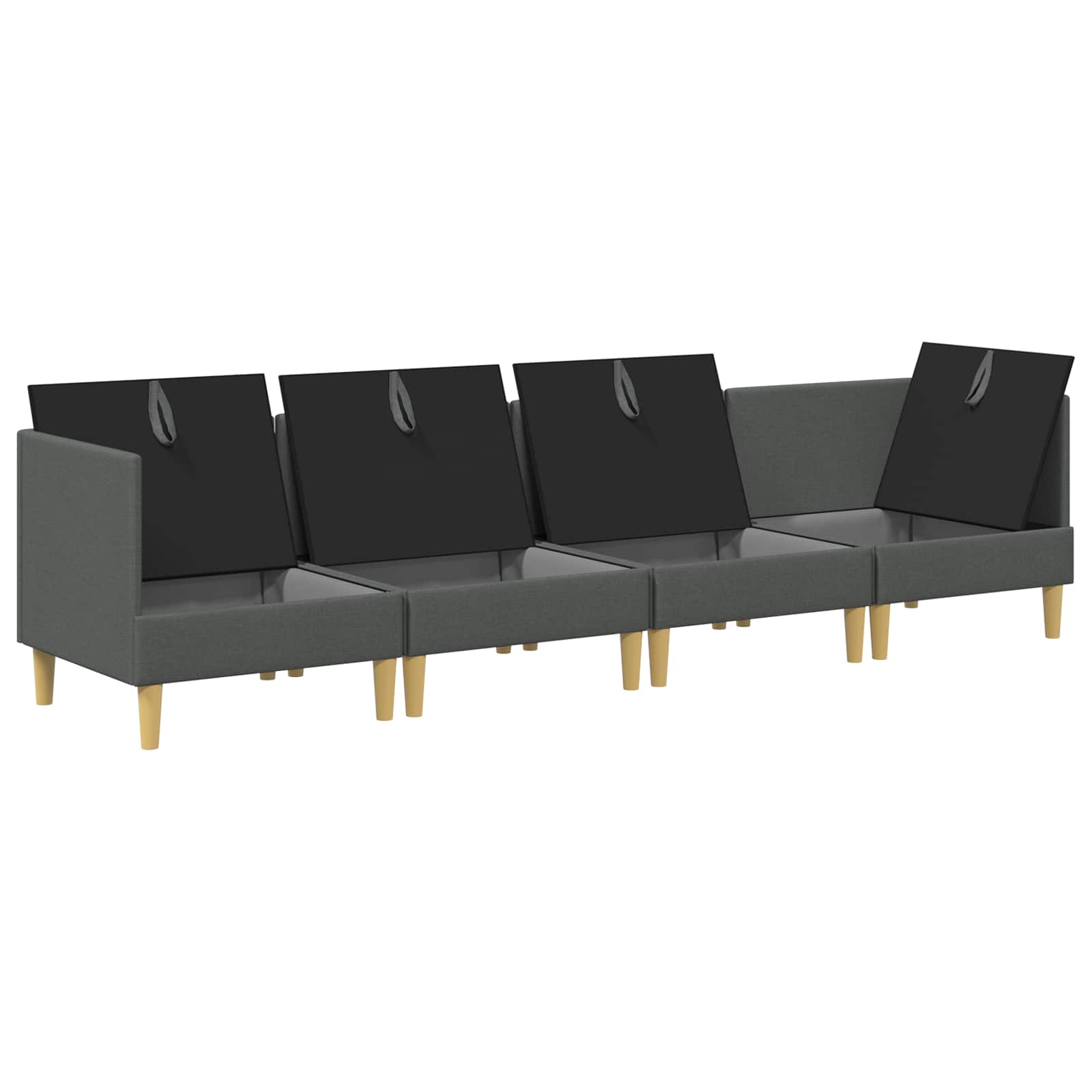 Modularni set sofe sa skladištem 4 pcs Tamnosiva Tkanina