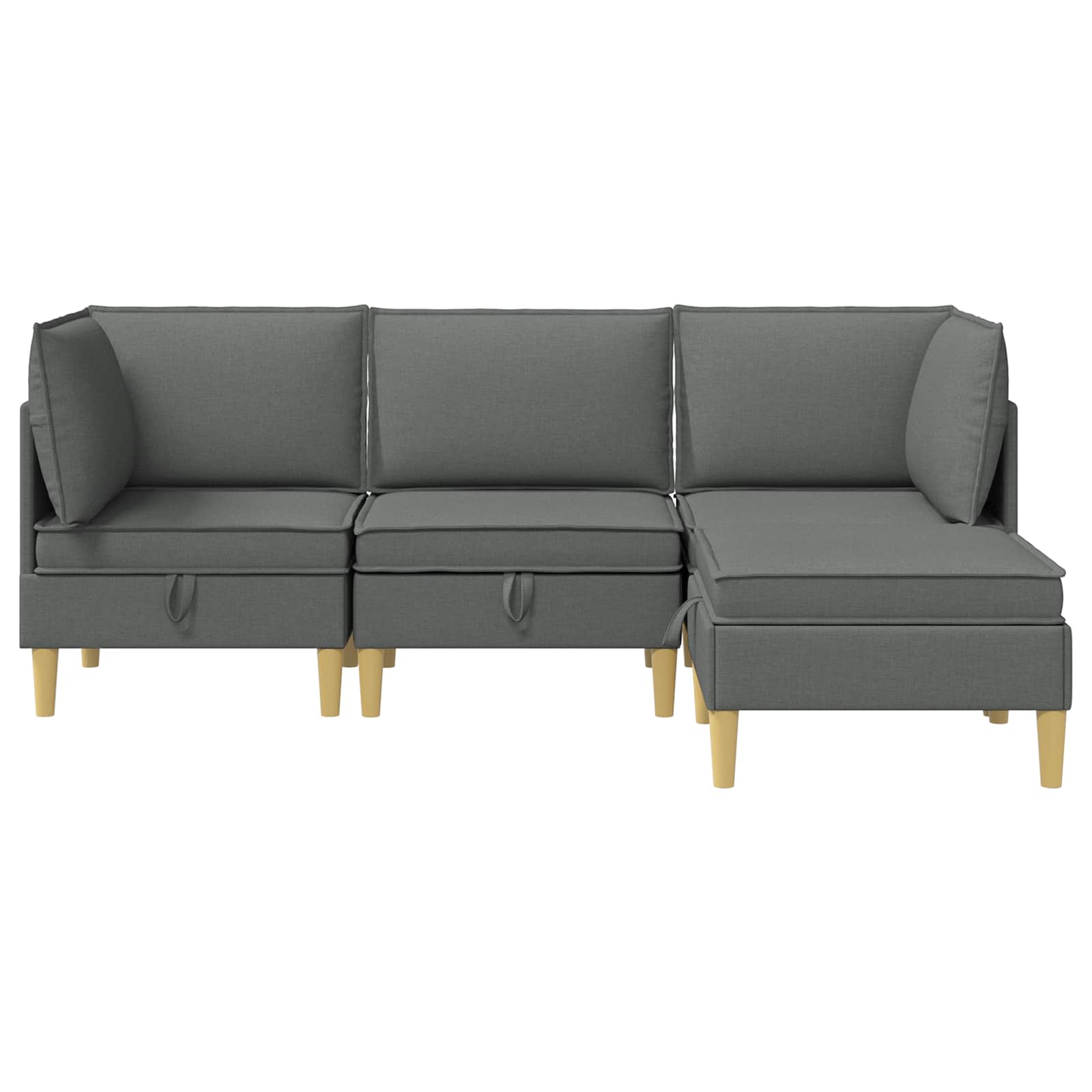 Set namještaja za dnevni boravak 4 pcs Tamnosiva Tkanina