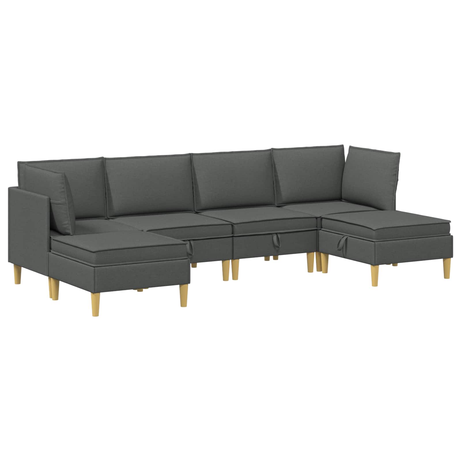 Modularni set sofe sa skladištem 6 pcs Tamnosiva Tkanina