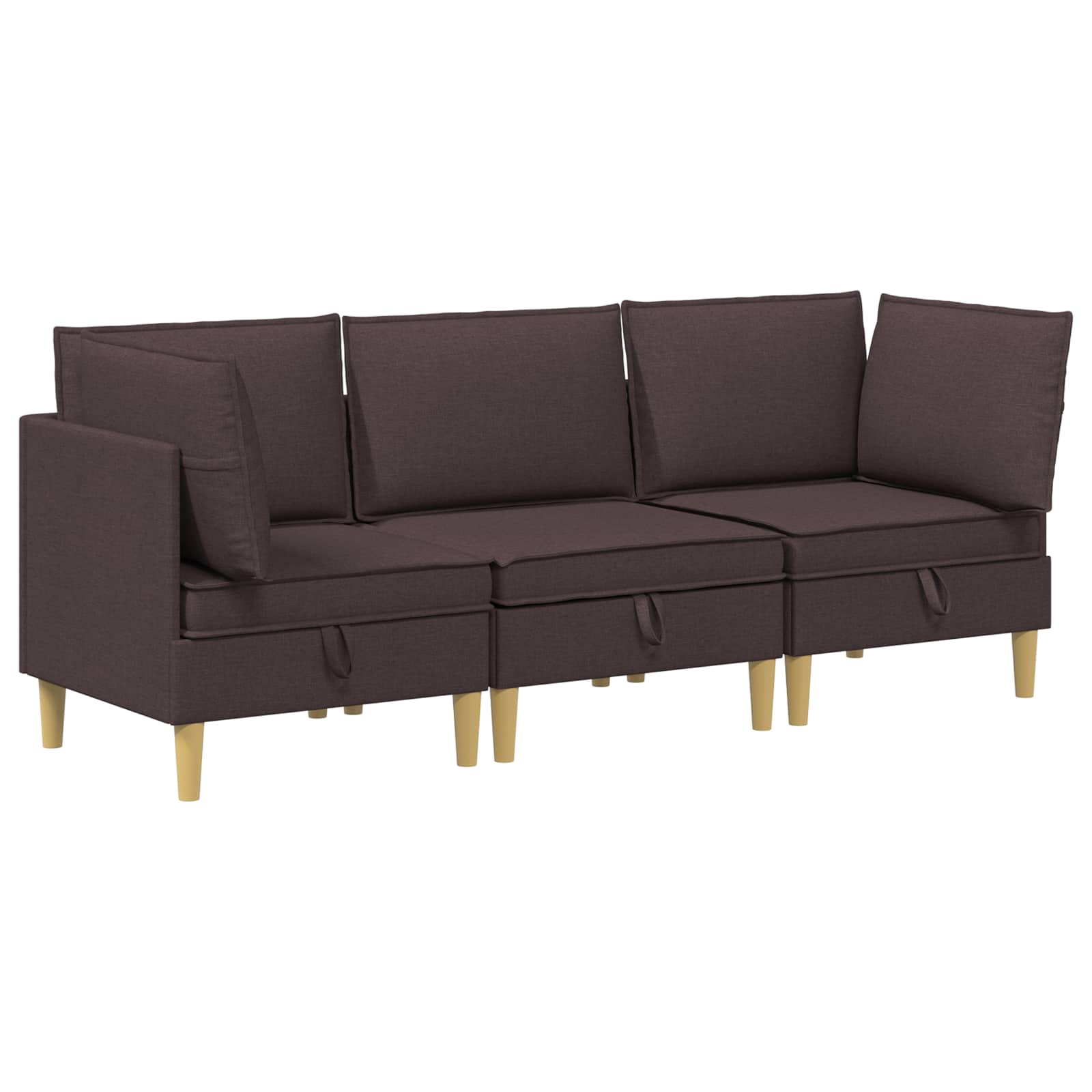 Set namještaja za dnevni boravak 3 pcs Tamno smeđa Tkanina