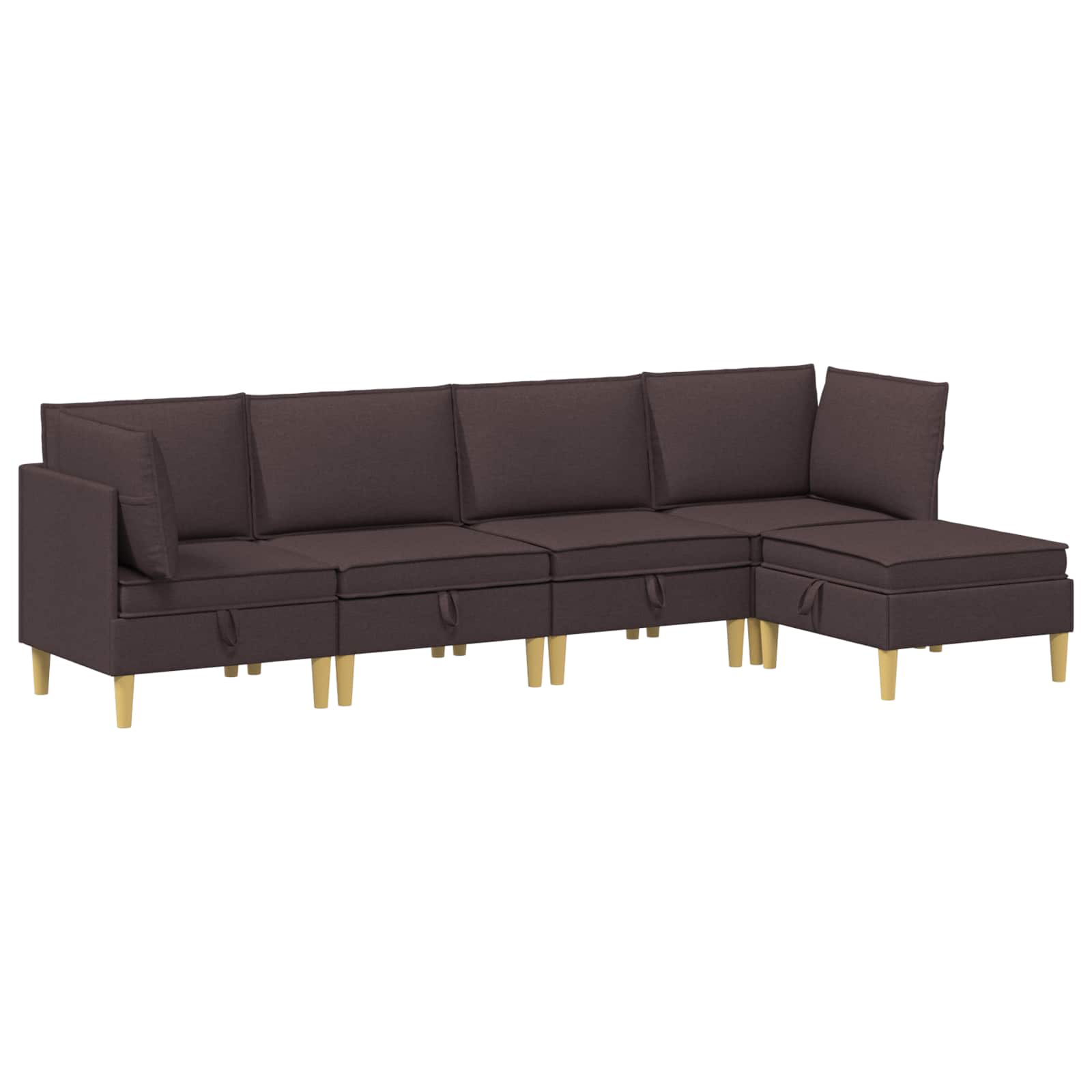 Set namještaja za dnevni boravak 5 pcs Tamno smeđa Tkanina