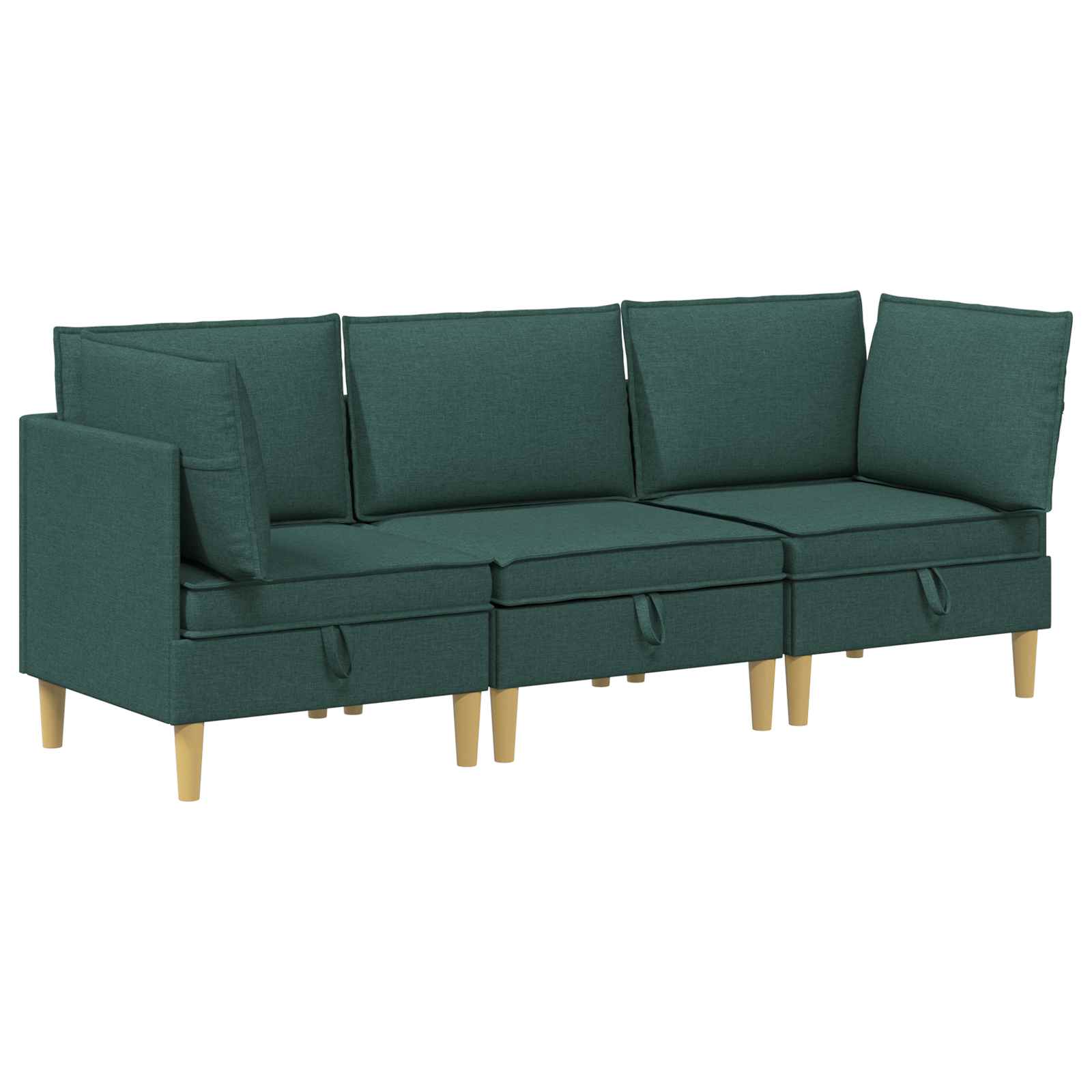 Set namještaja za dnevni boravak 3 pcs Tamnozelena Tkanina