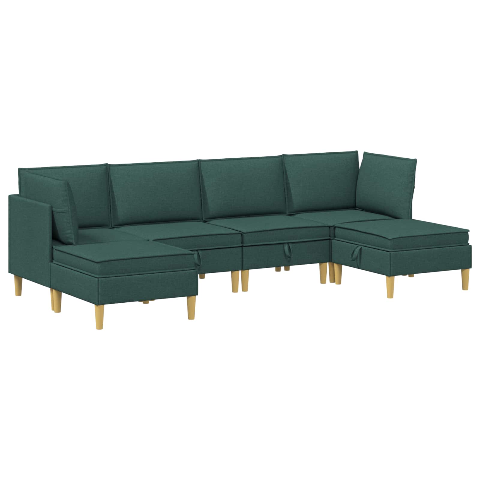 Set namještaja za dnevni boravak 6 pcs Tamnozelena Tkanina