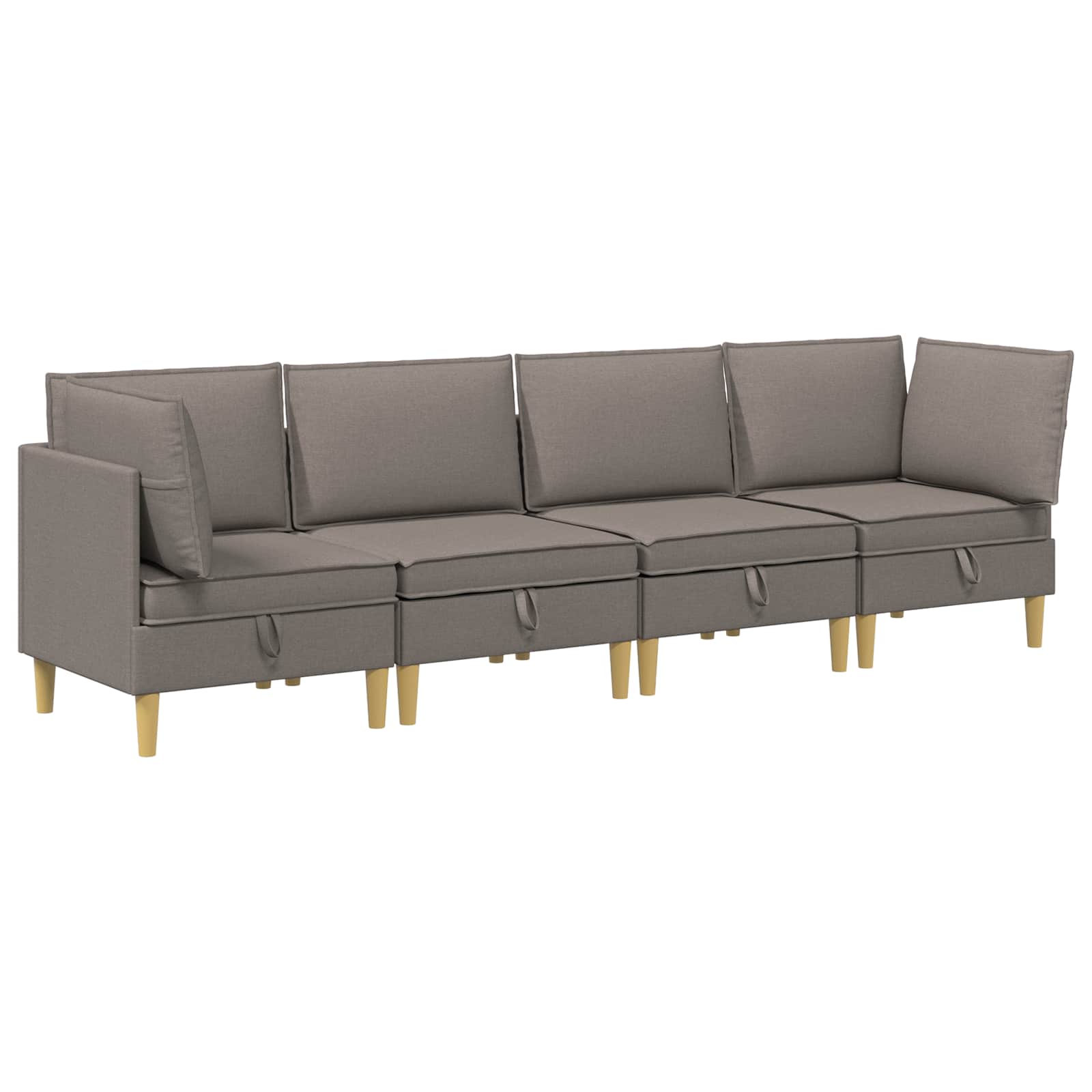 Set namještaja za dnevni boravak 4 pcs Sivosmeđa Tkanina