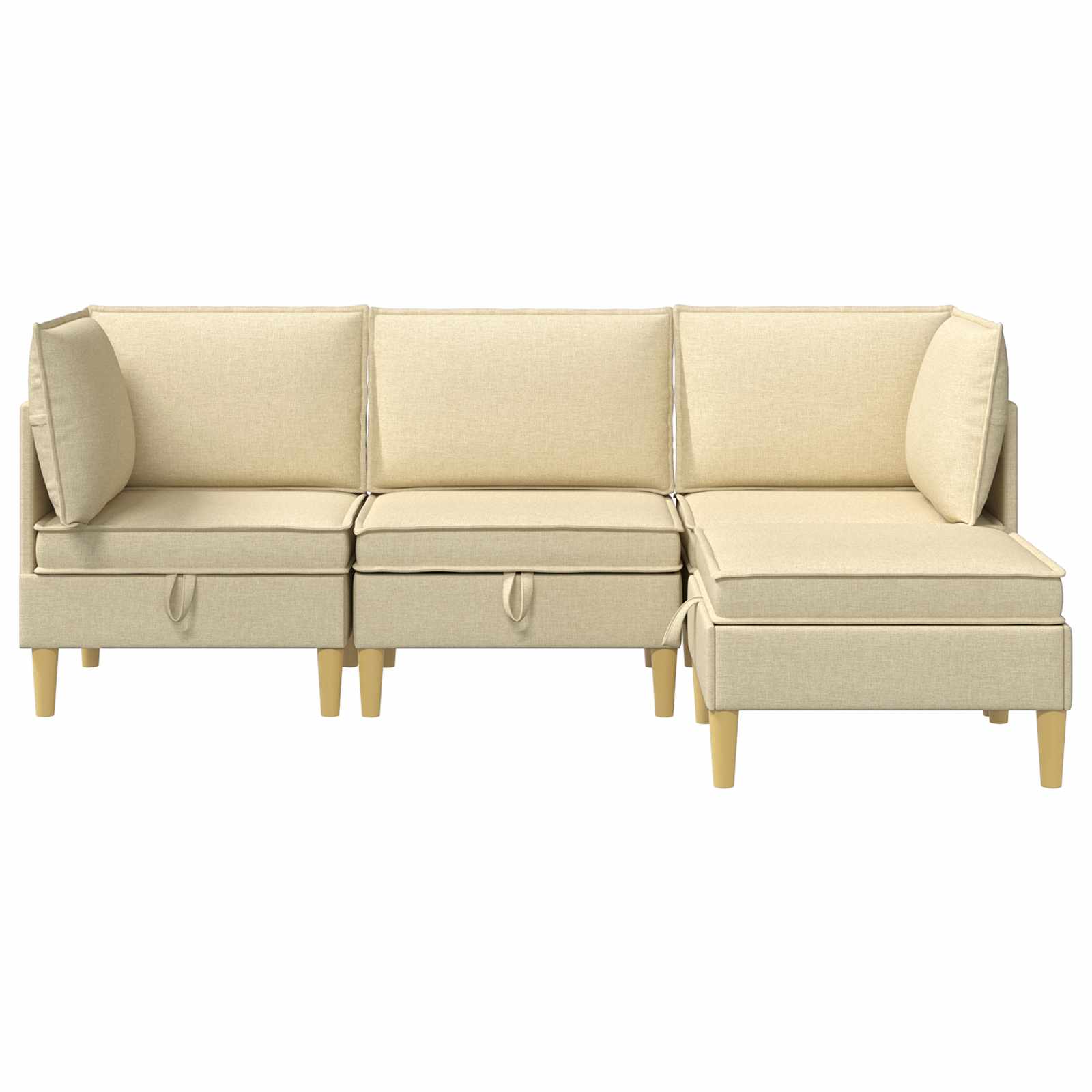 Set namještaja za dnevni boravak s jastukom 4 pcs Krem Tkanina