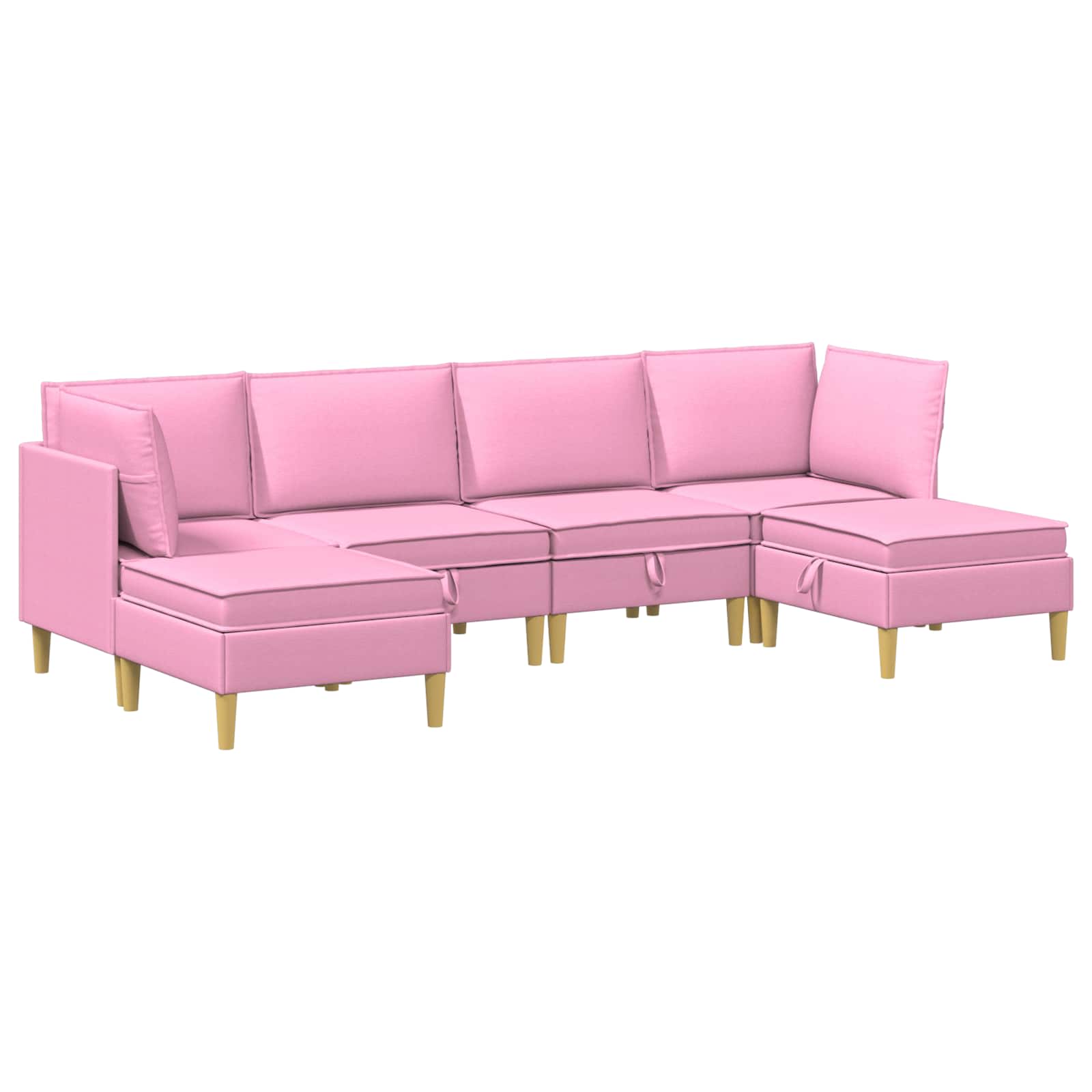 Set namještaja za dnevni boravak 6 pcs Ružičasta Tkanina