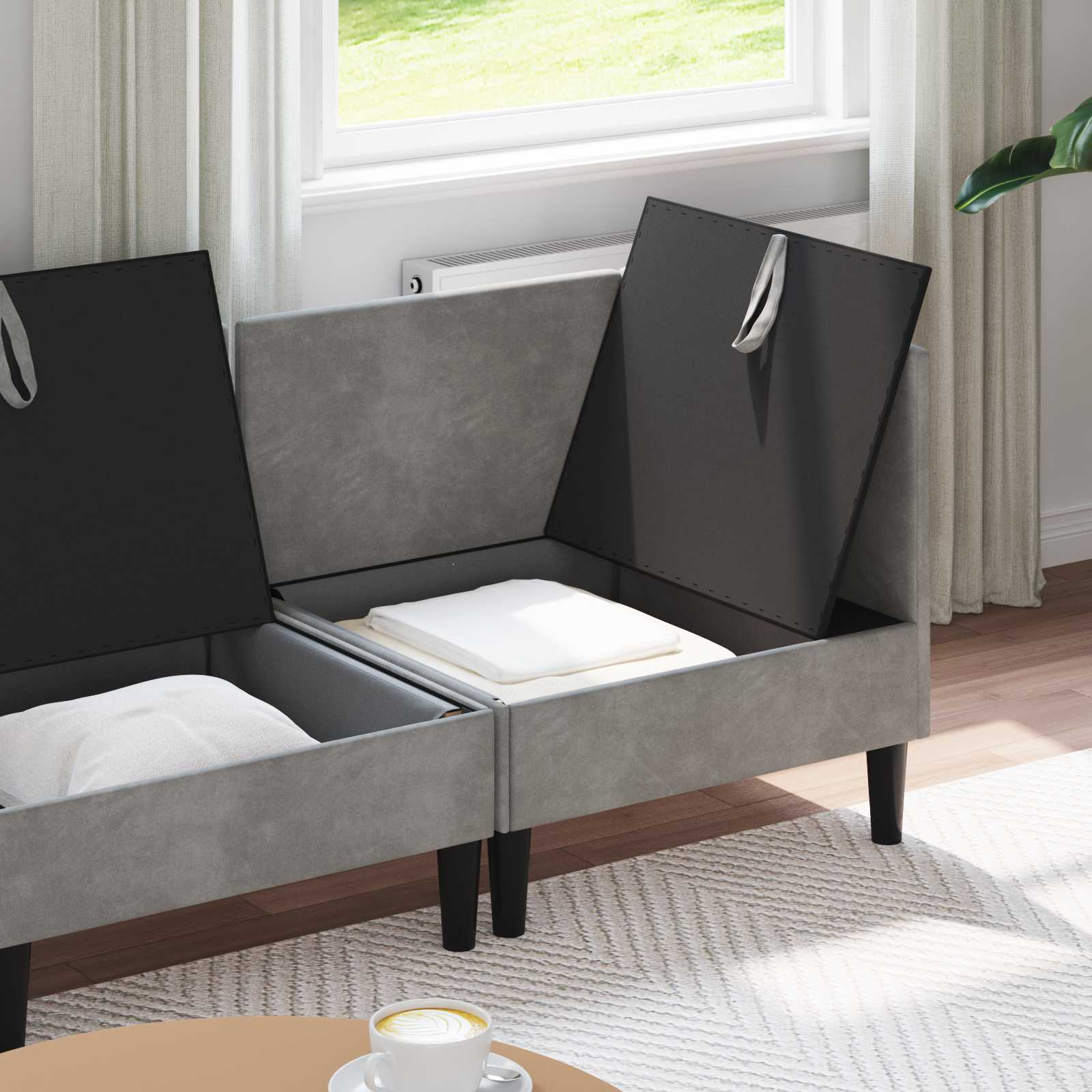 Set namještaja za dnevni boravak 3 pcs Svjetlosiva Baršun
