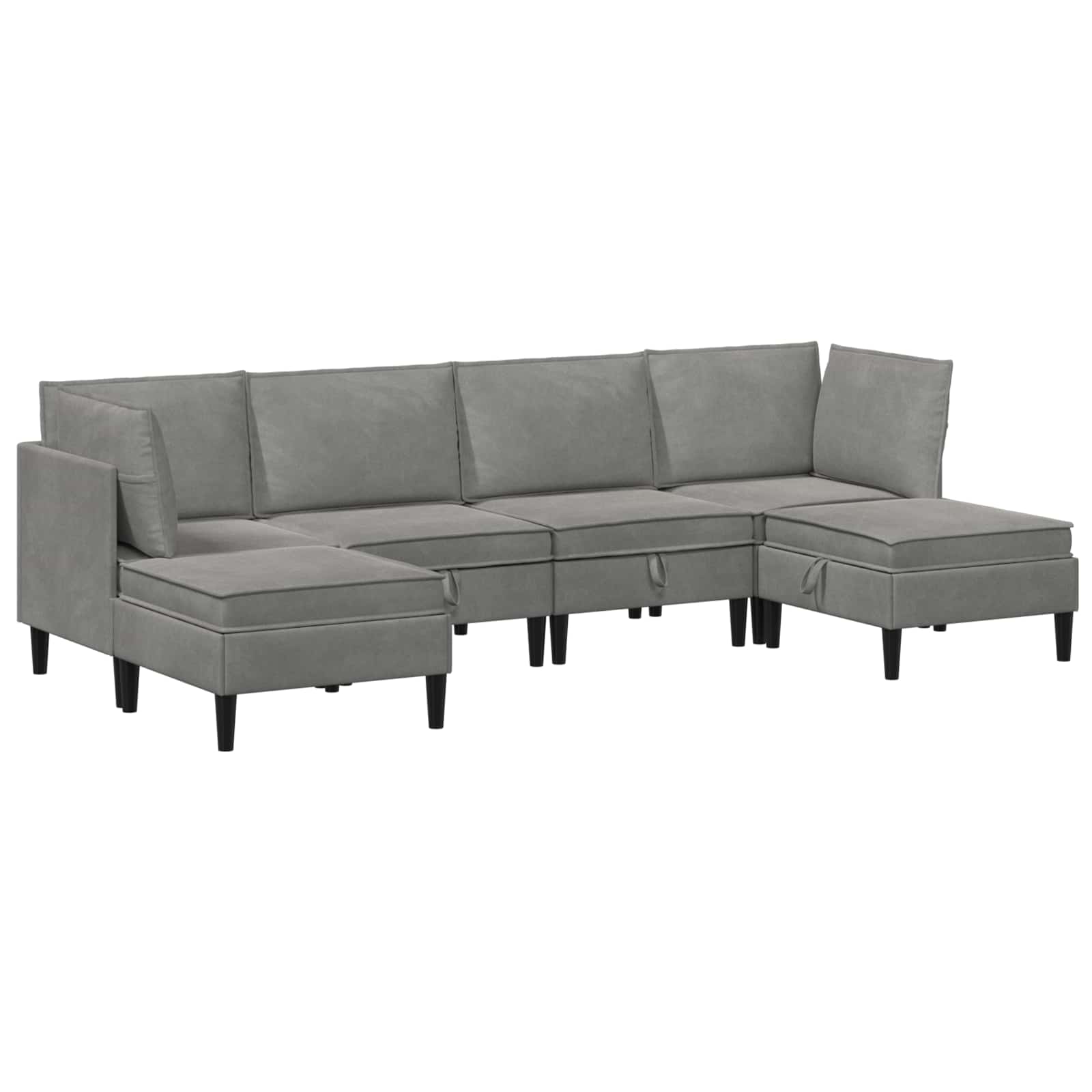 Set namještaja za dnevni boravak 6 pcs Svjetlosiva Baršun