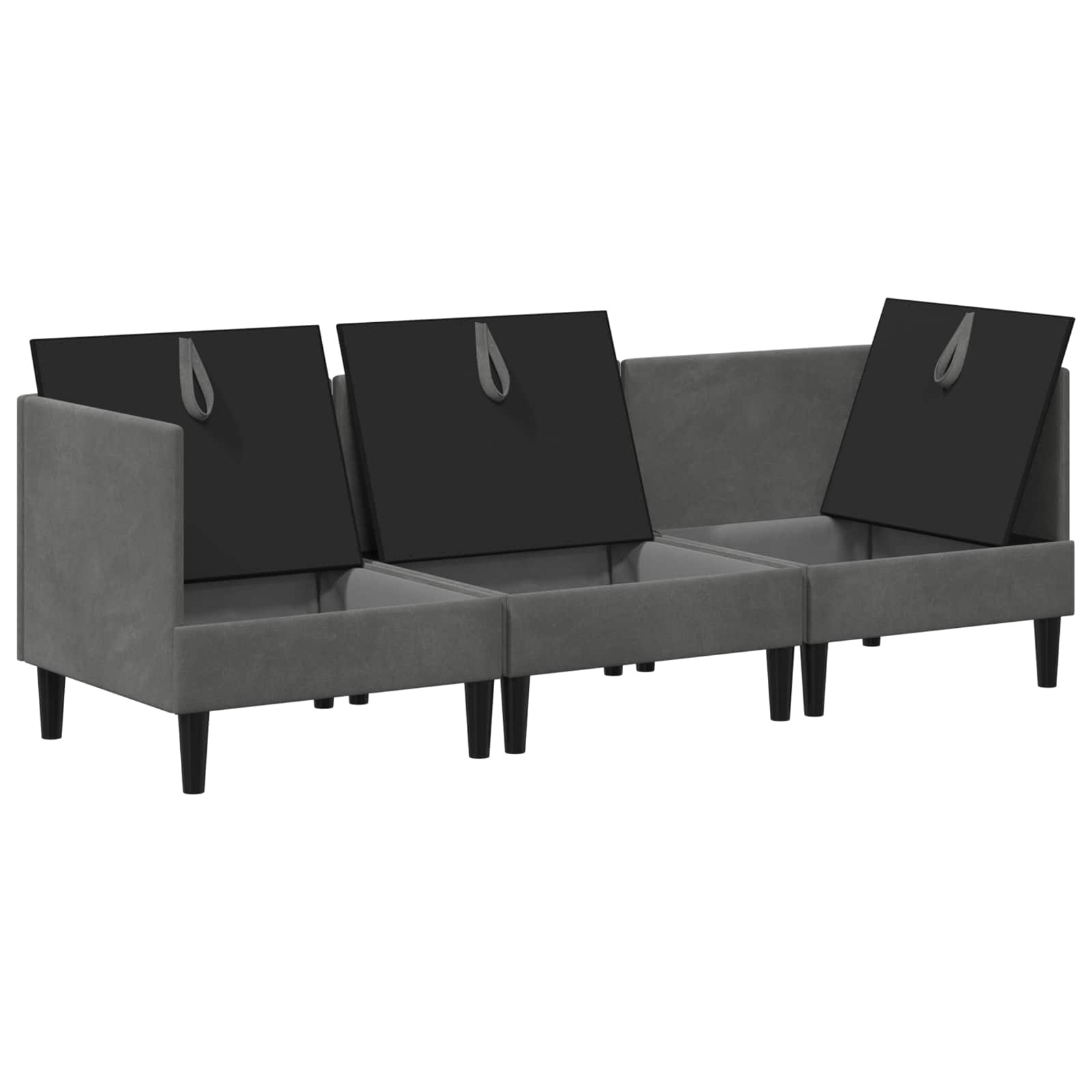 Set namještaja za dnevni boravak 3 pcs Tamnosiva Baršun