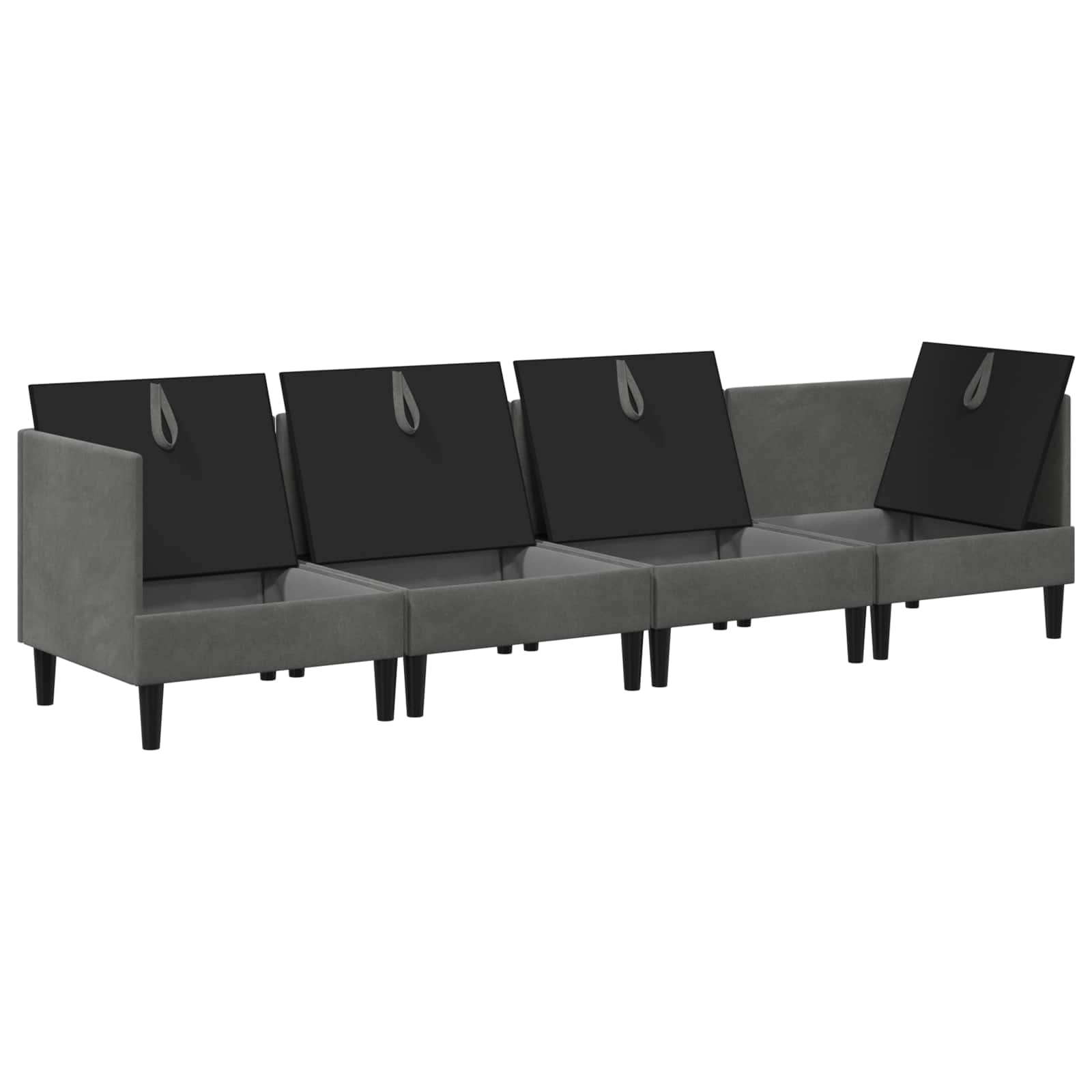 Set namještaja za dnevni boravak 4 pcs Tamnosiva Baršun