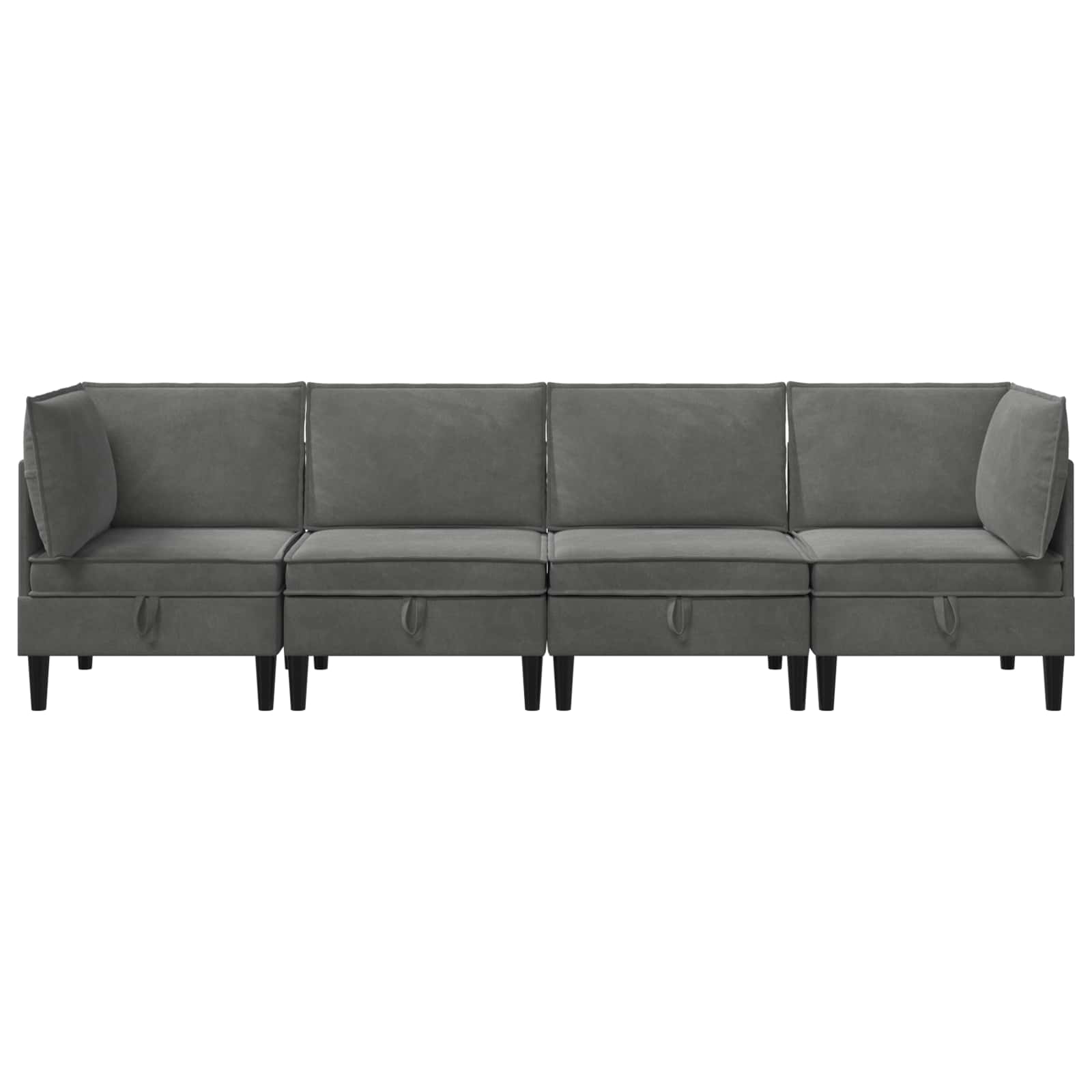 Set namještaja za dnevni boravak 4 pcs Tamnosiva Baršun