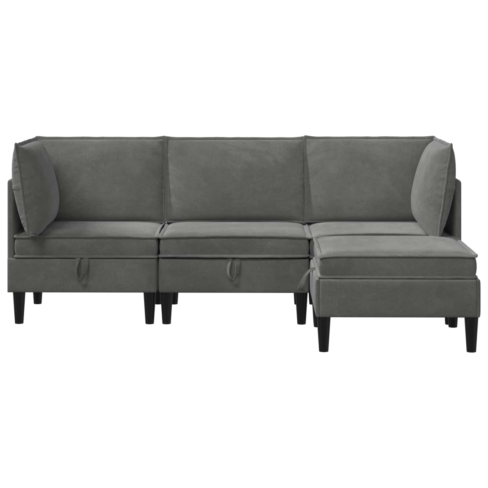 Set namještaja za dnevni boravak 4 pcs Tamnosiva Baršun