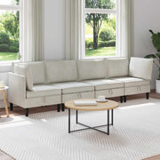 Set namještaja za dnevni boravak s jastukom 4 pcs Krem Baršun