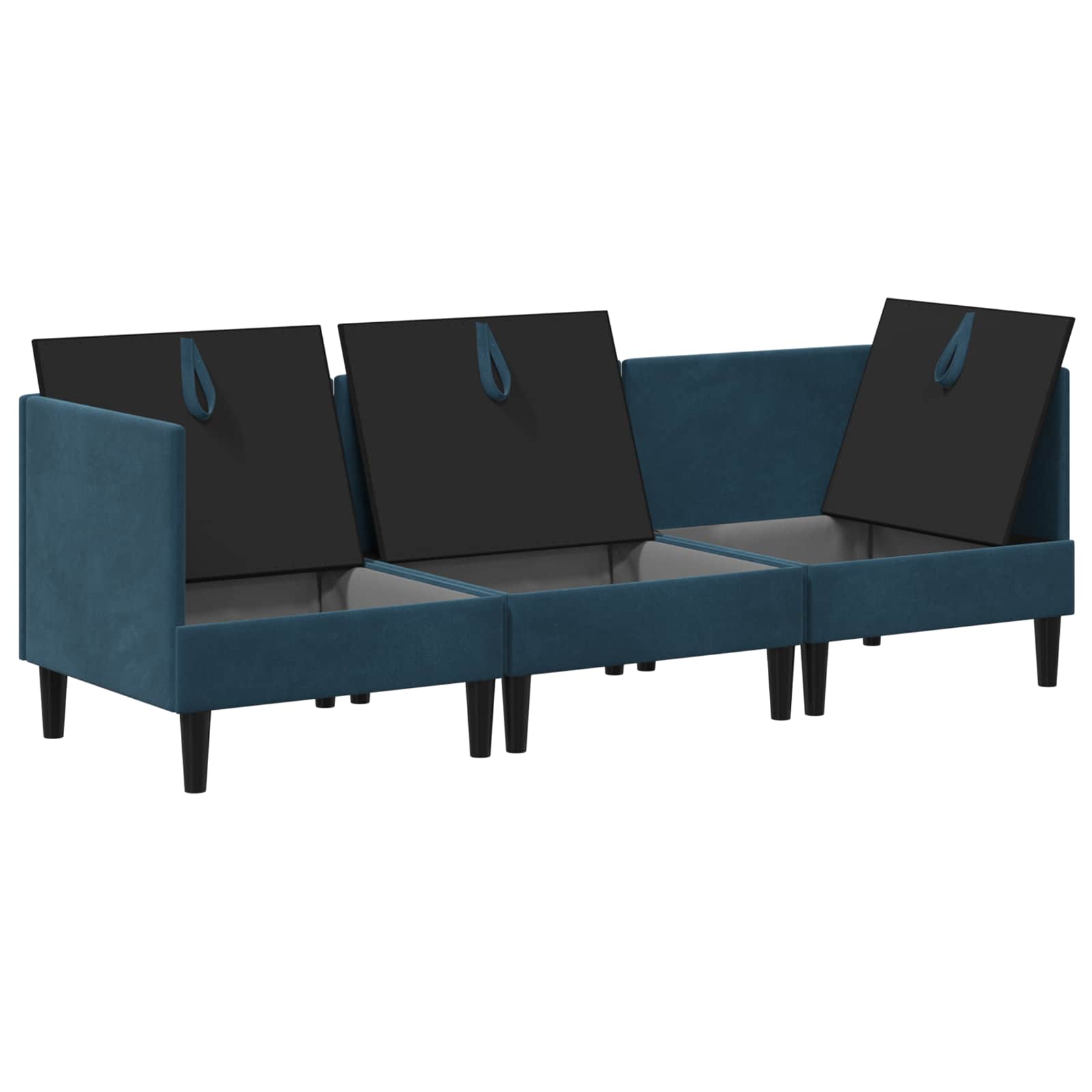 Set namještaja za dnevni boravak s jastukom 3 pcs Plava Baršun