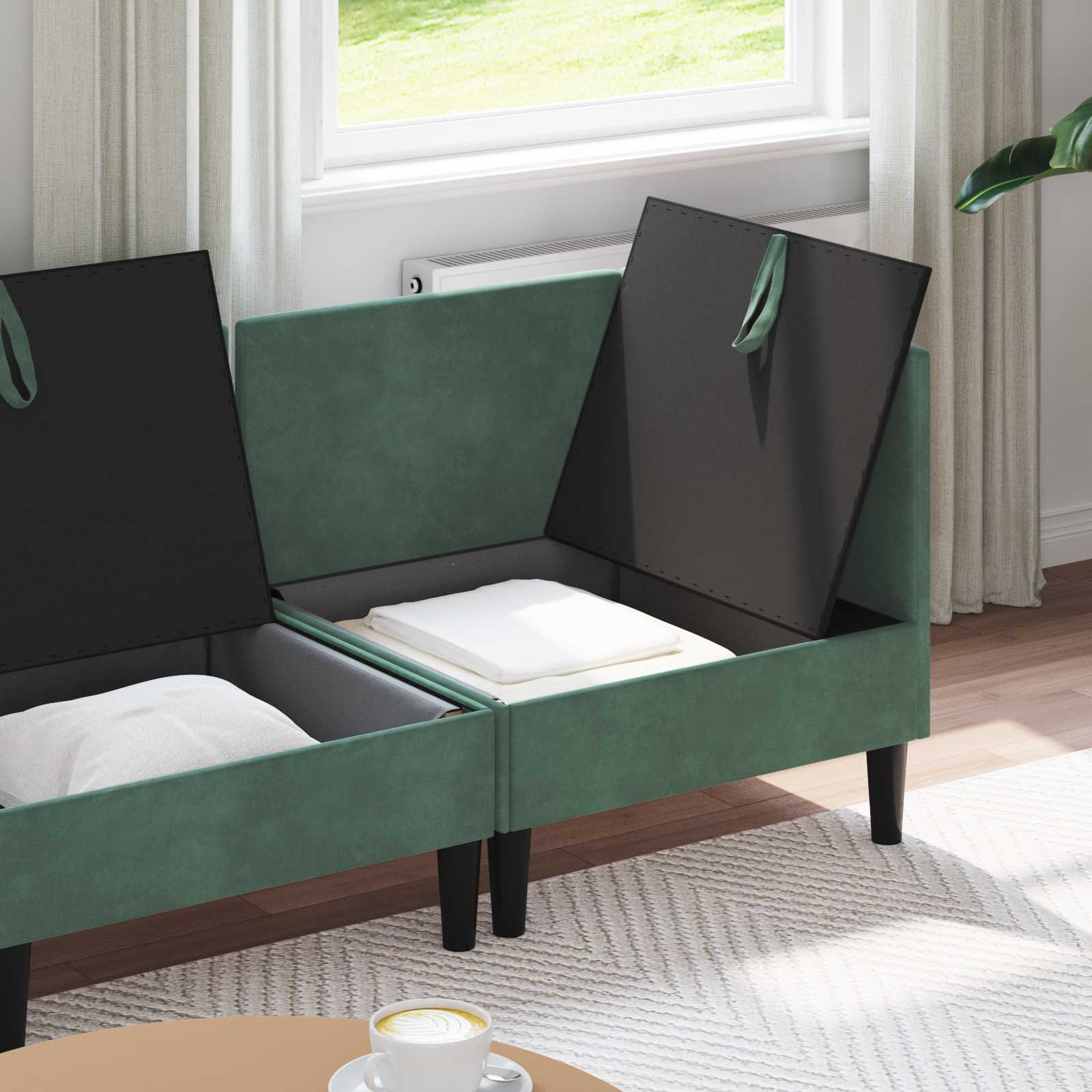 Set namještaja za dnevni boravak 3 pcs Morska zelena Baršun