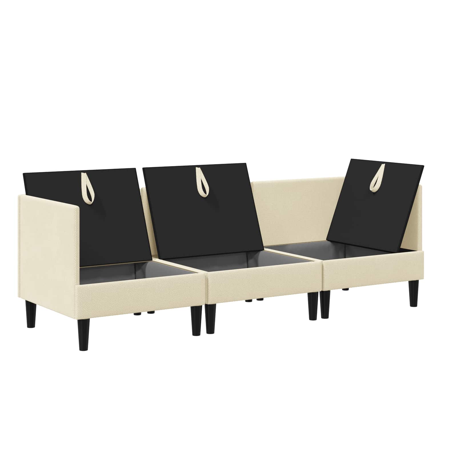 Set namještaja za dnevni boravak 3 pcs Krem Tkanina