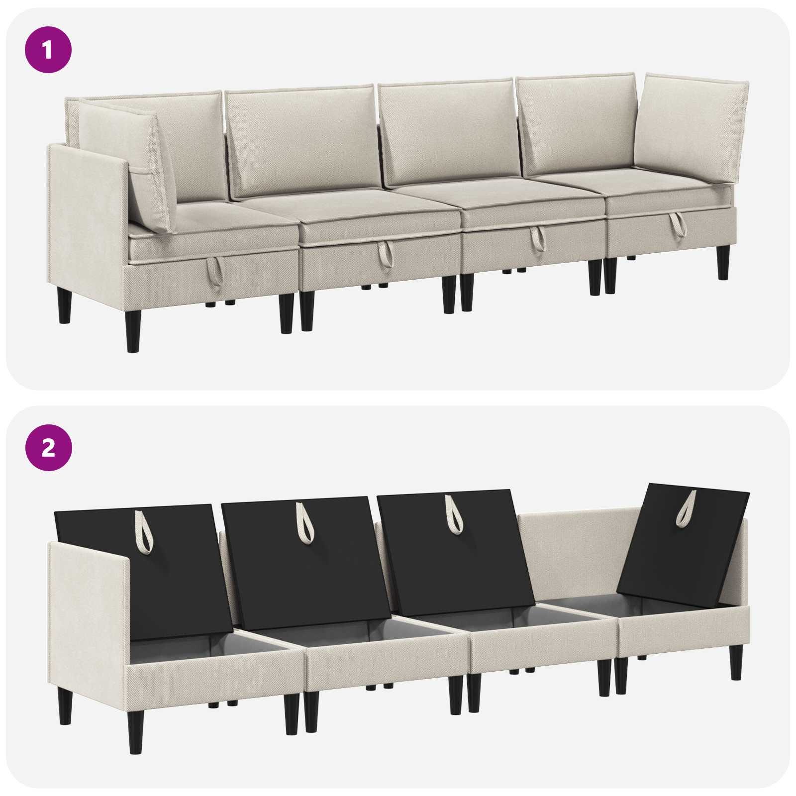 Set namještaja za dnevni boravak 4 pcs Zobena Tkanina