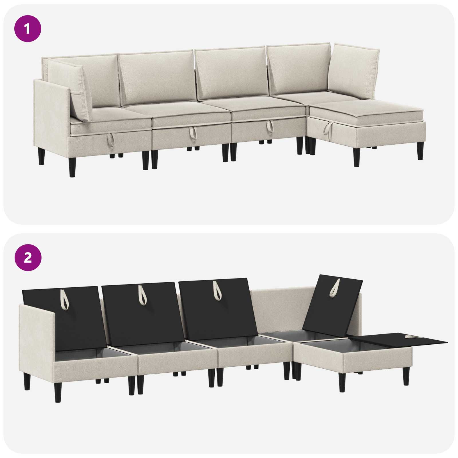 Set namještaja za dnevni boravak 5 pcs Zobena Tkanina