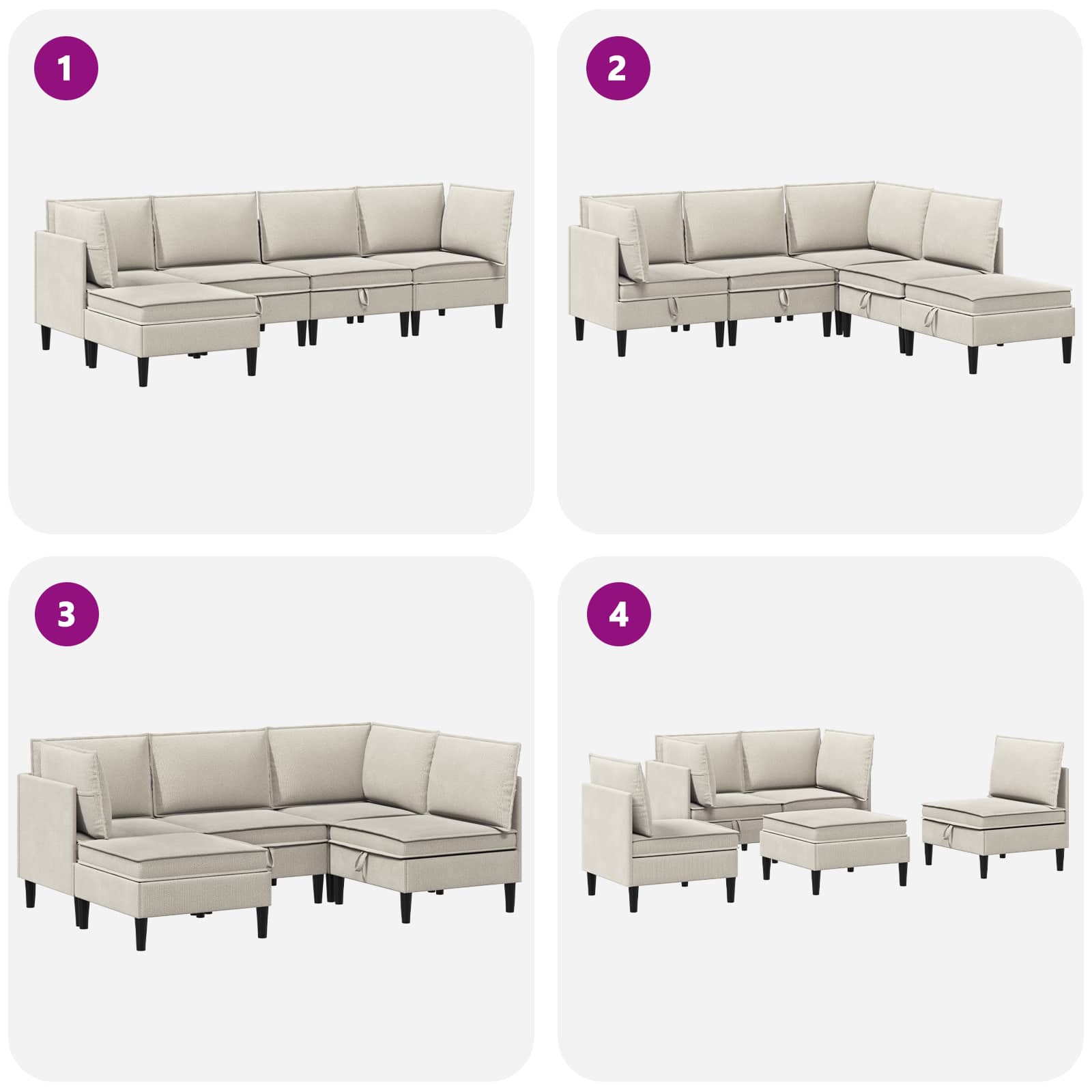Set namještaja za dnevni boravak 5 pcs Zobena Tkanina