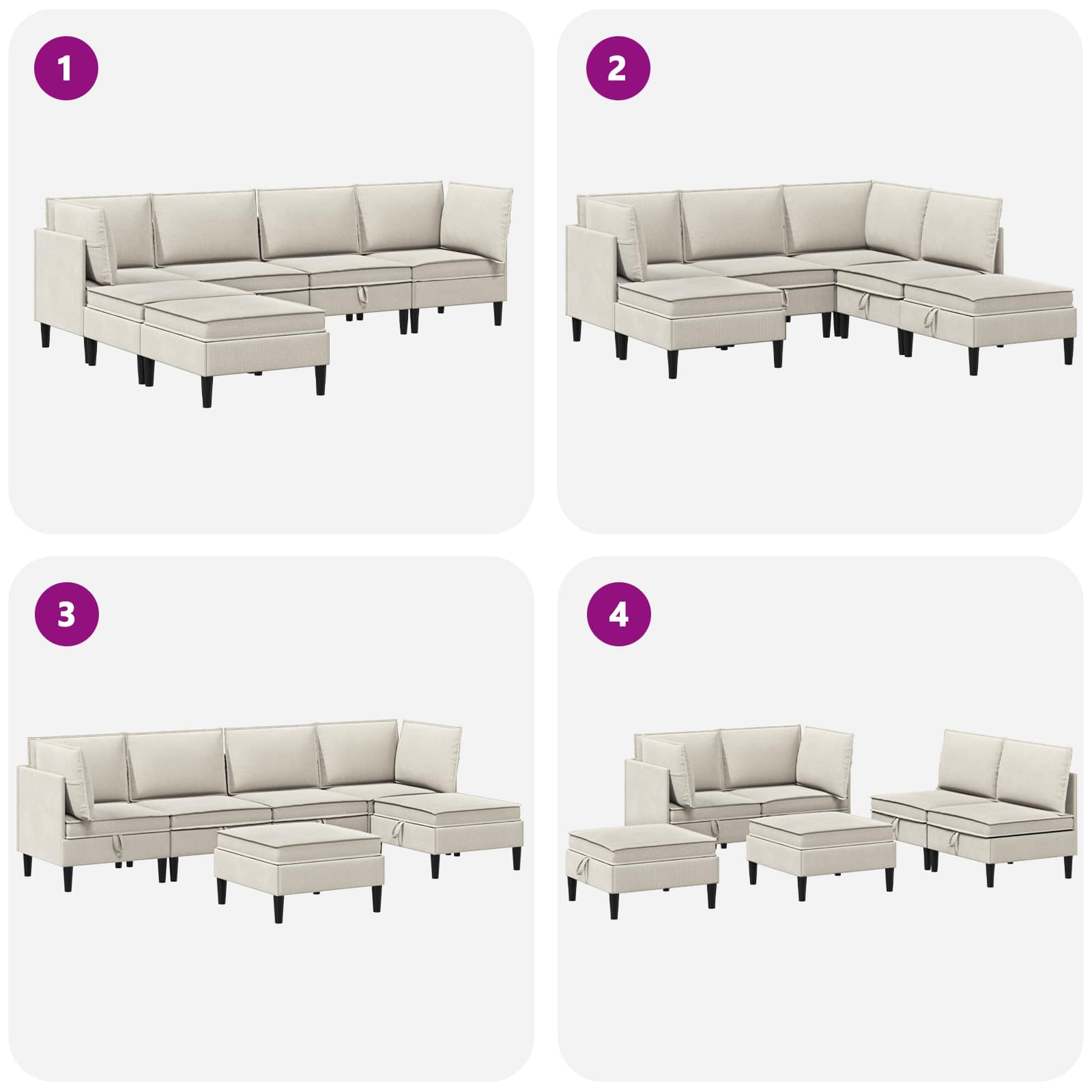 Set namještaja za dnevni boravak 6 pcs Zobena Tkanina
