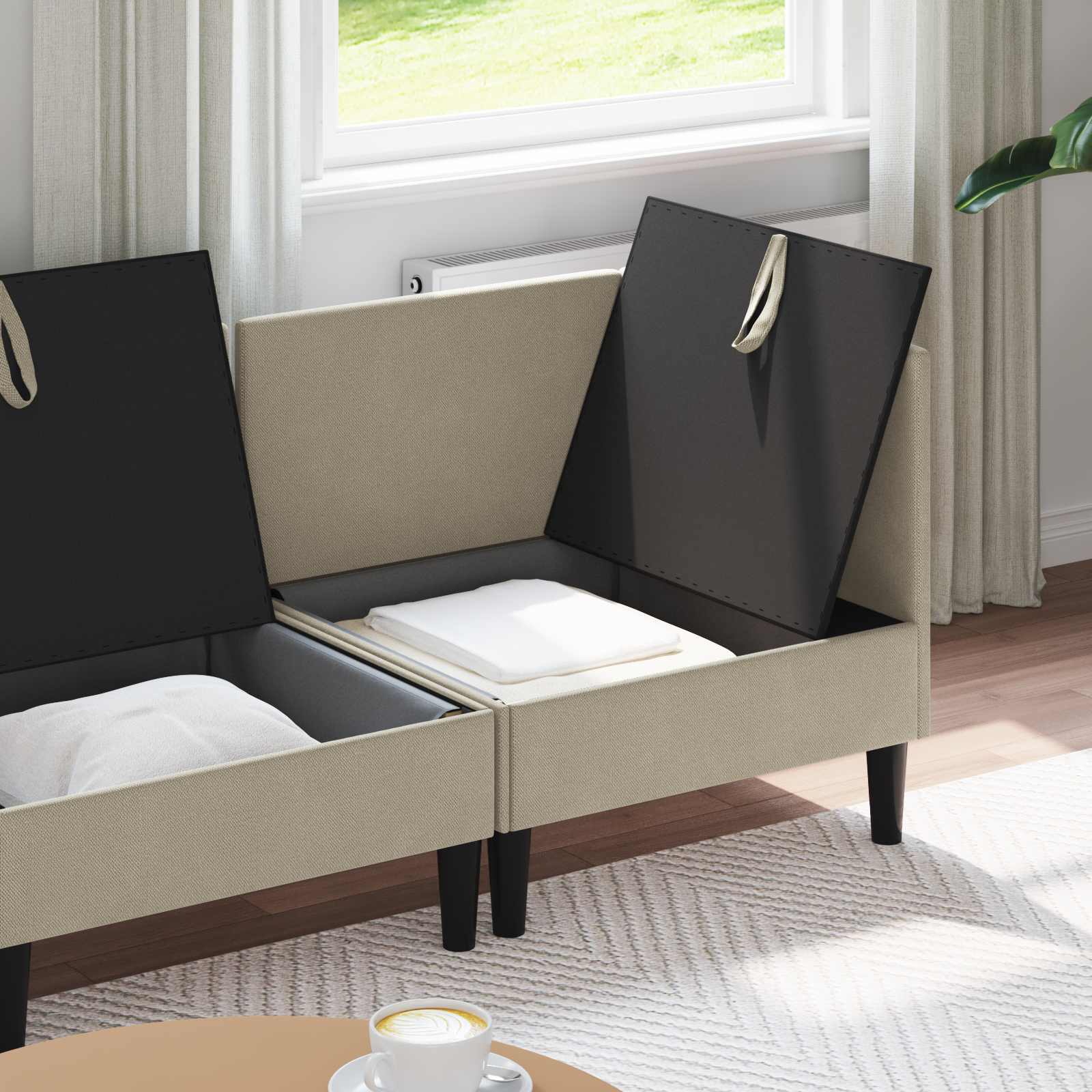 Set namještaja za dnevni boravak 4 pcs Pijesak Tkanina