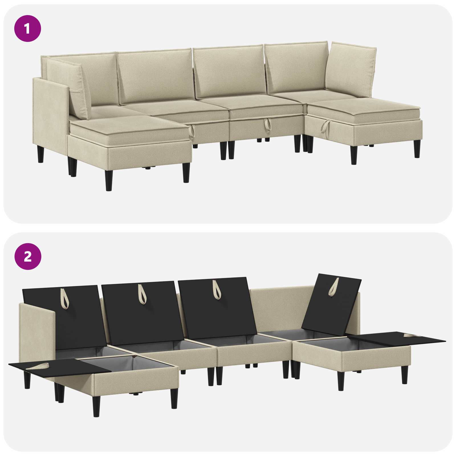 Set namještaja za dnevni boravak 6 pcs Pijesak Tkanina