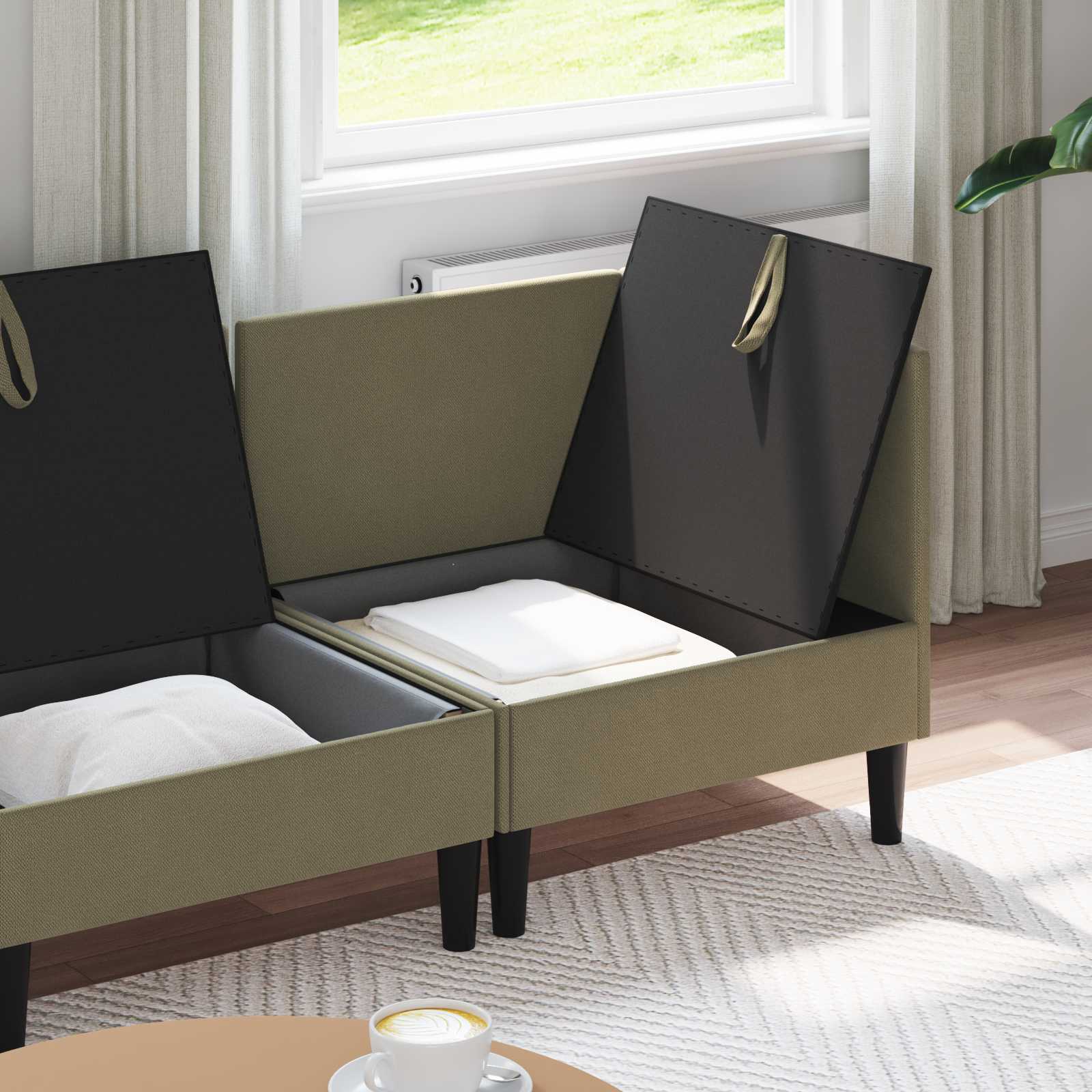 Set namještaja za dnevni boravak 3 pcs Kaki Tkanina