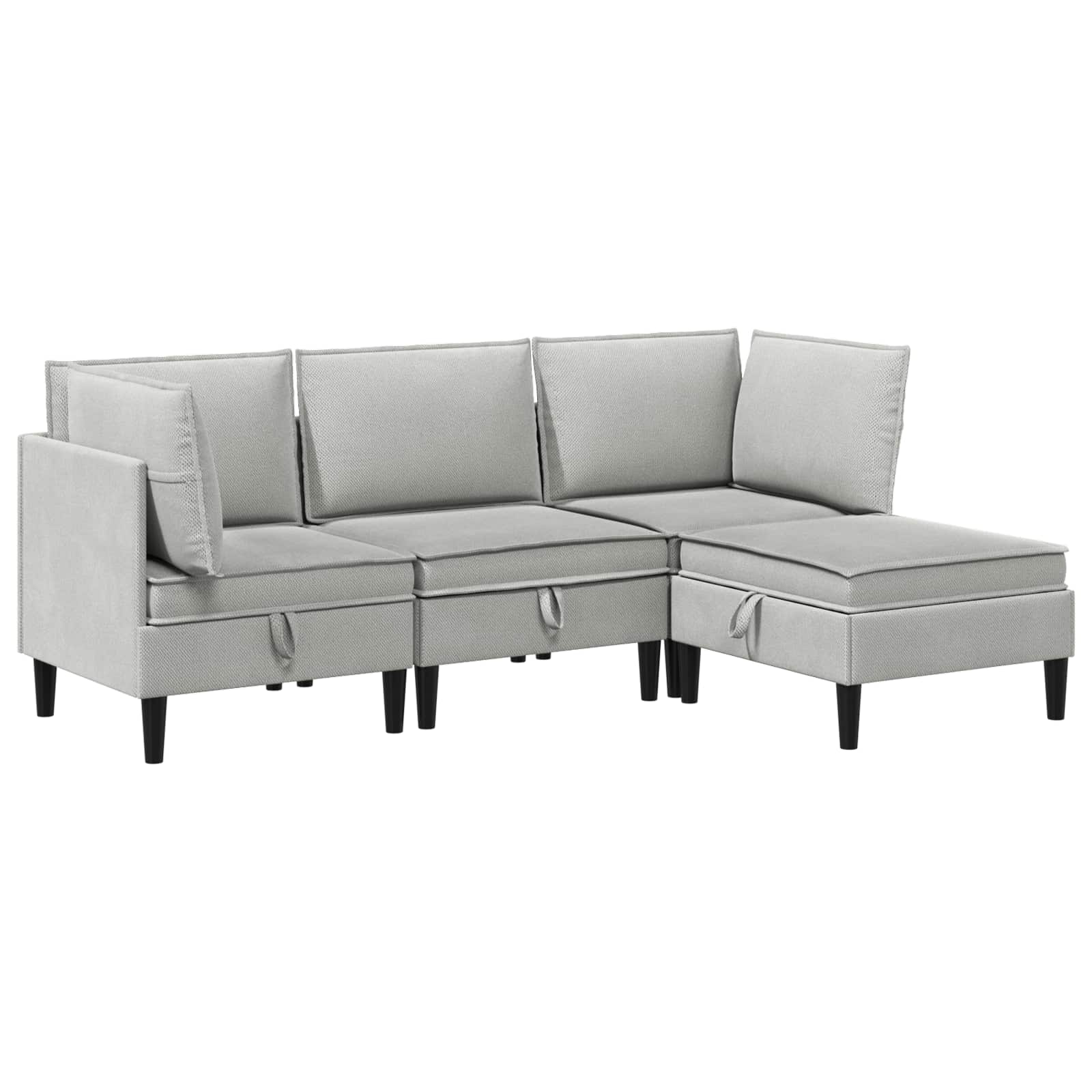 Set namještaja za dnevni boravak 4 pcs Svjetlosiva Tkanina