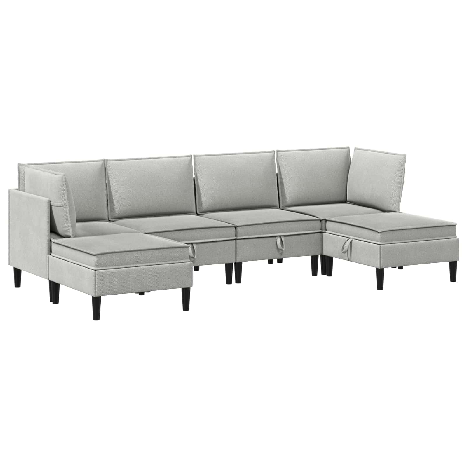 Set namještaja za dnevni boravak 6 pcs Svjetlosiva Tkanina