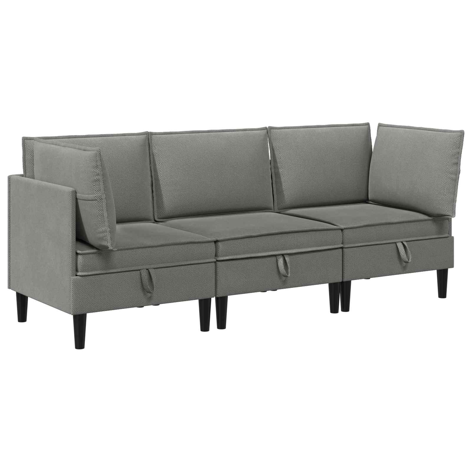 Set namještaja za dnevni boravak 3 pcs Tamnosiva Tkanina