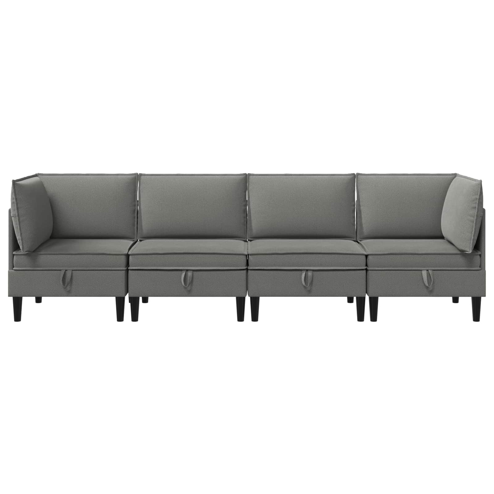 Set namještaja za dnevni boravak 4 pcs Tamnosiva Tkanina
