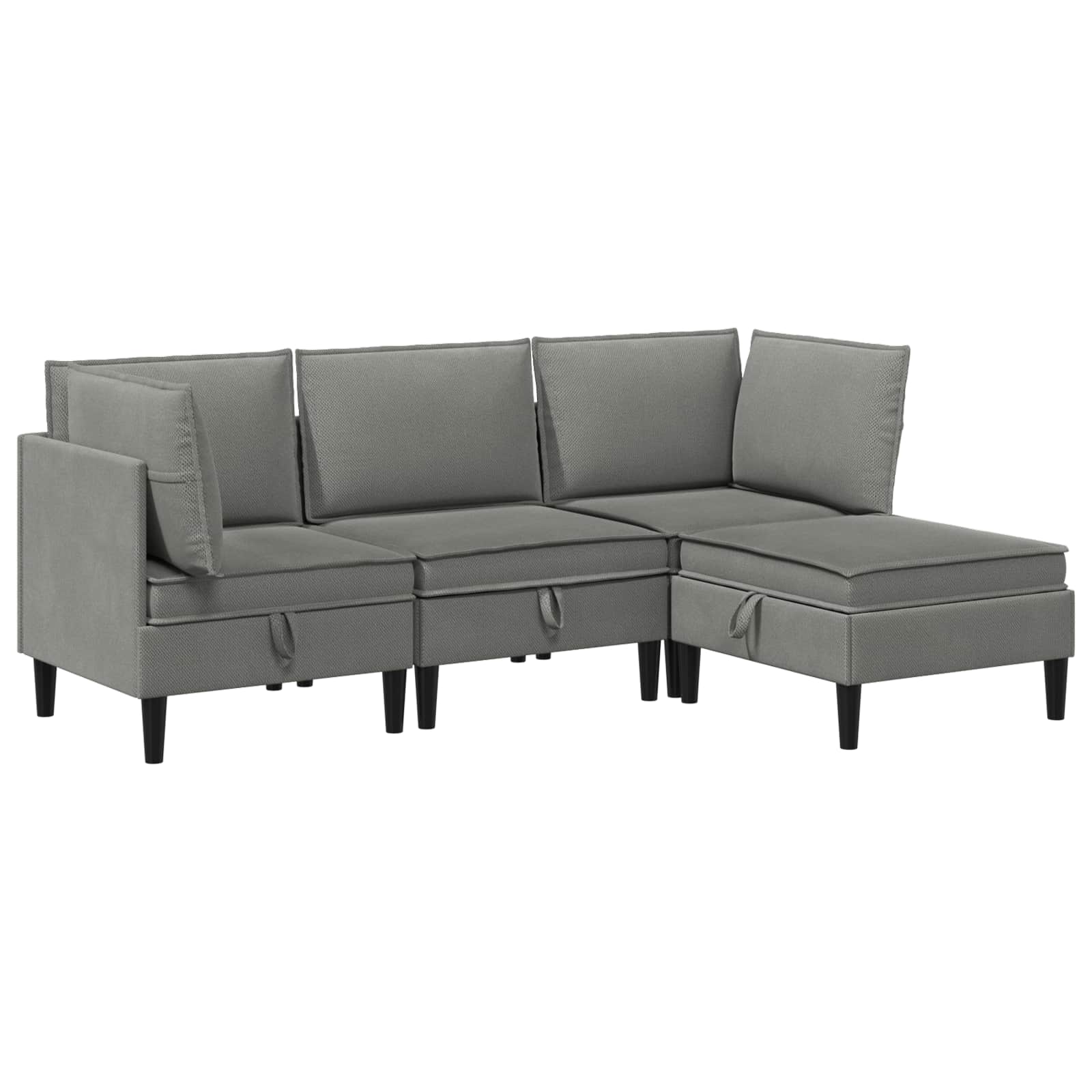 Set namještaja za dnevni boravak 4 pcs Tamnosiva Tkanina