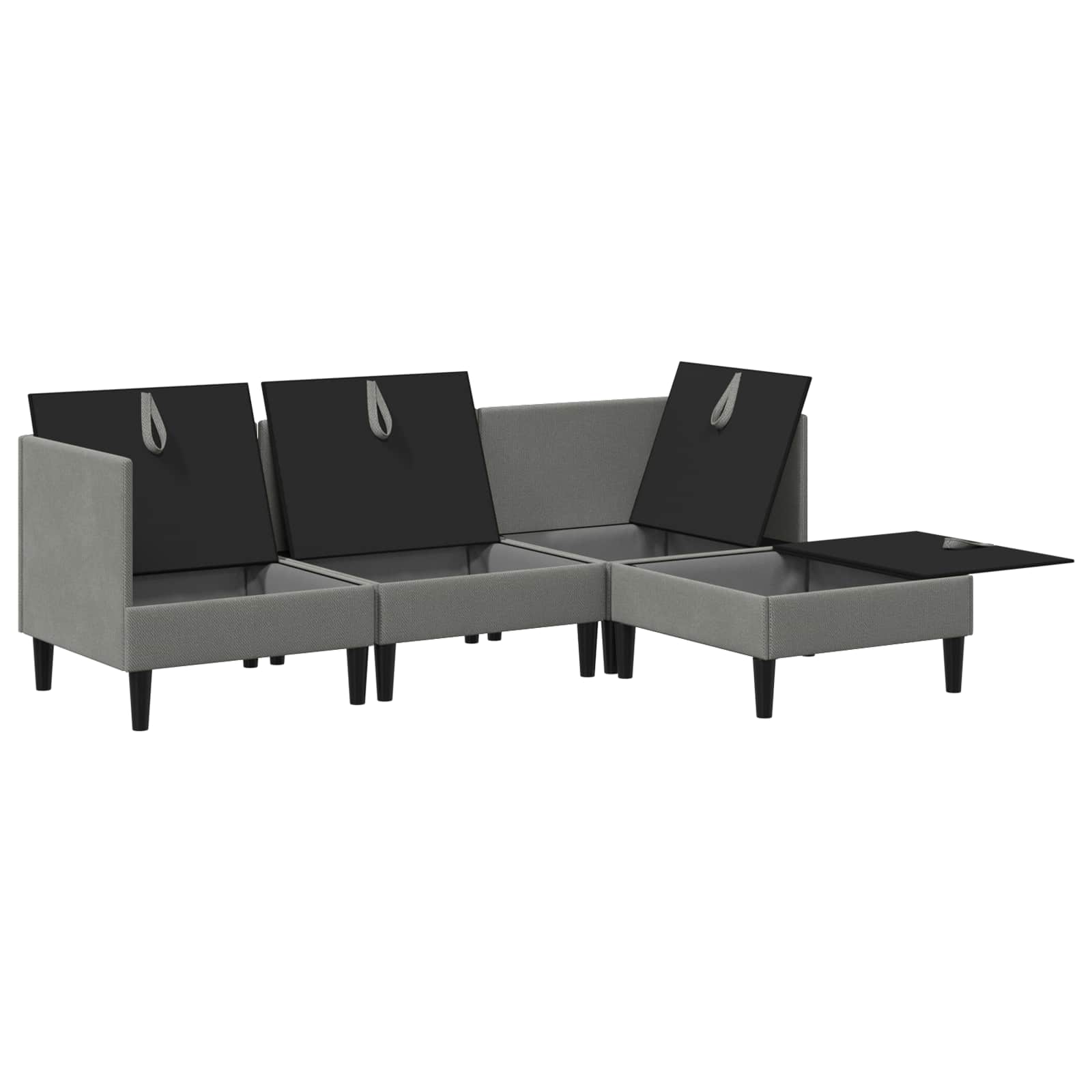 Set namještaja za dnevni boravak 4 pcs Tamnosiva Tkanina