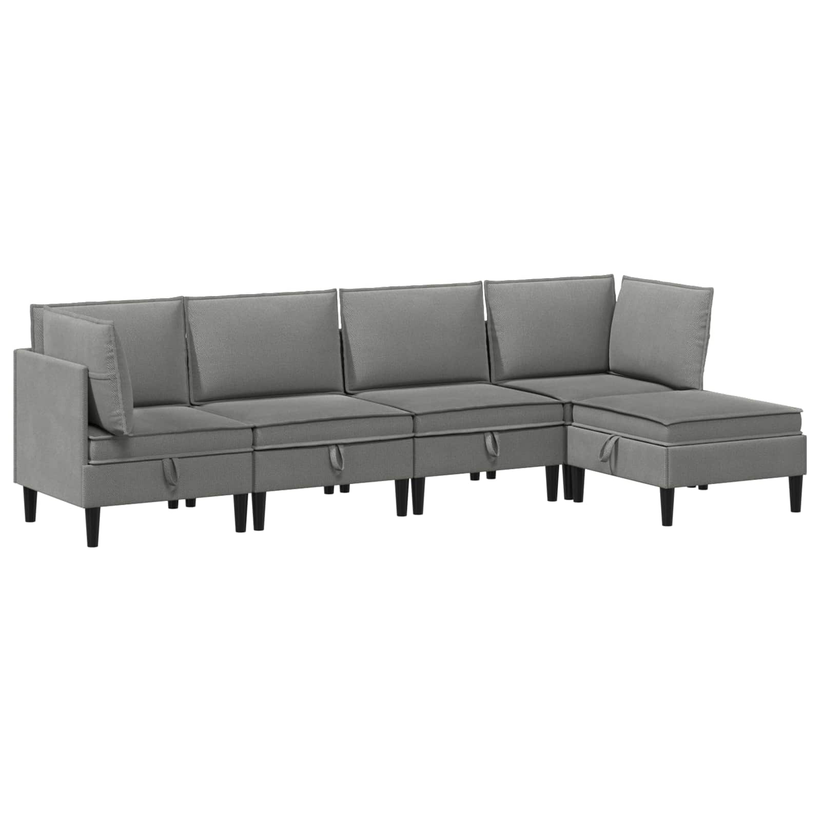 Set namještaja za dnevni boravak 5 pcs Tamnosiva Tkanina