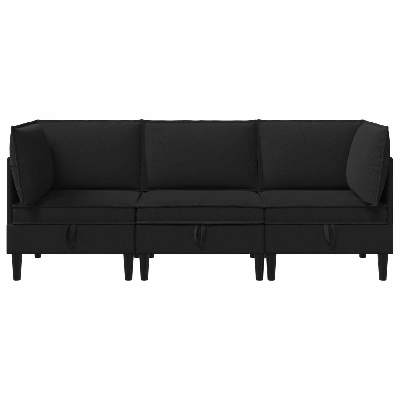 Set namještaja za dnevni boravak 3 pcs Crna Tkanina