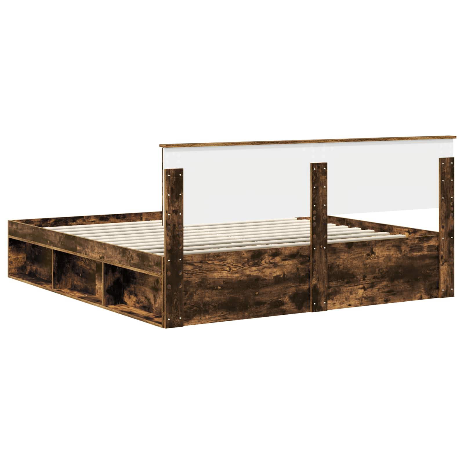 Krevetna konstrukcija s uzglavljem Dimljeni hrast 180 x 200 cm